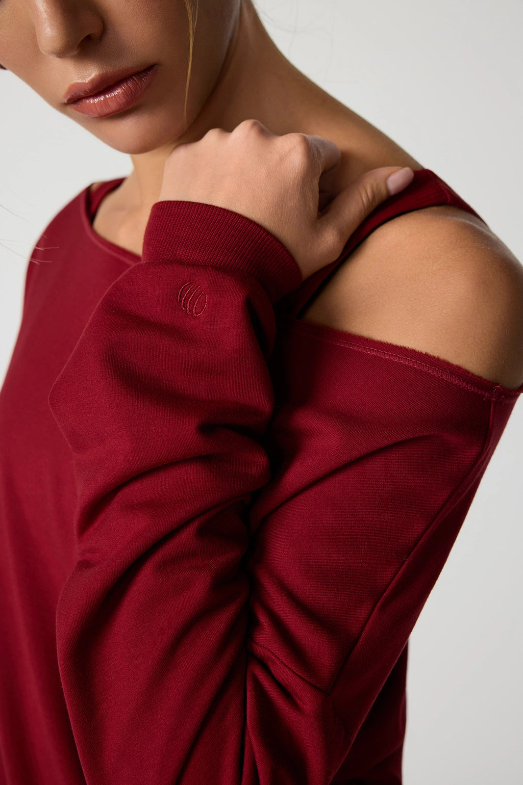 Cozy Fleece Flashdance Sweatshirt - Merlot