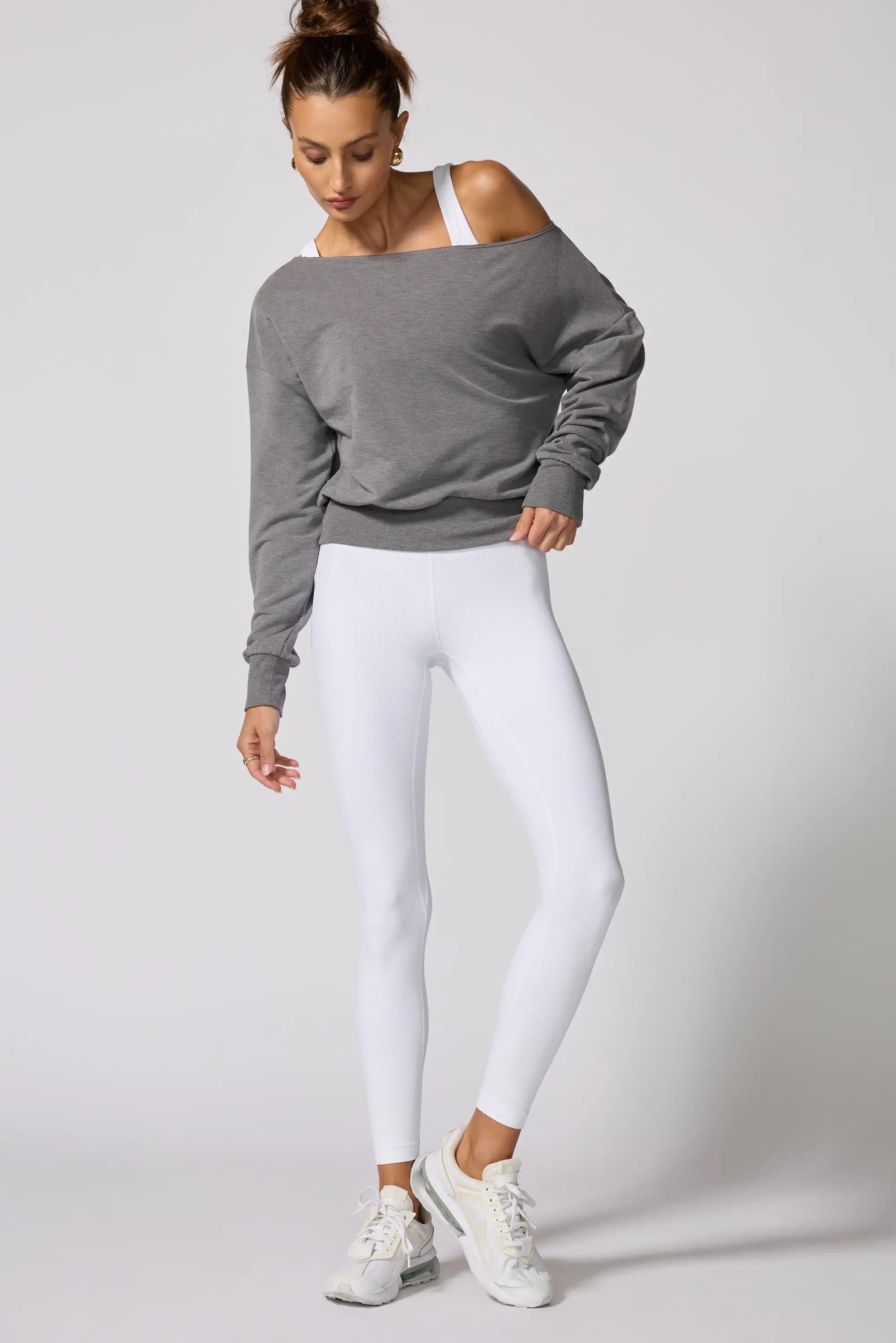 Cozy Fleece Flashdance Sweatshirt - Htr Steel Grey