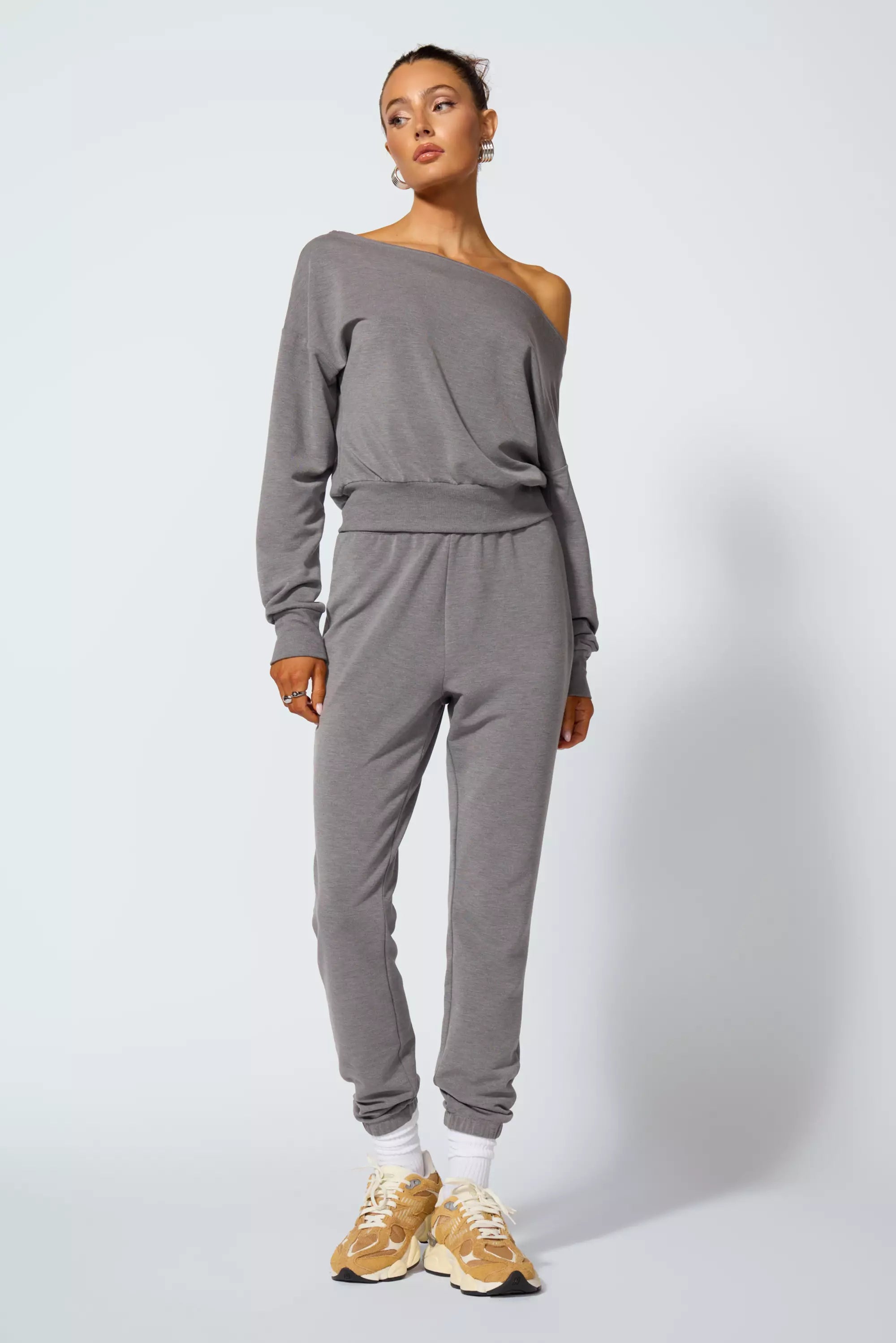 Cozy Flashdance Swedshirt - HTR Steel Grey