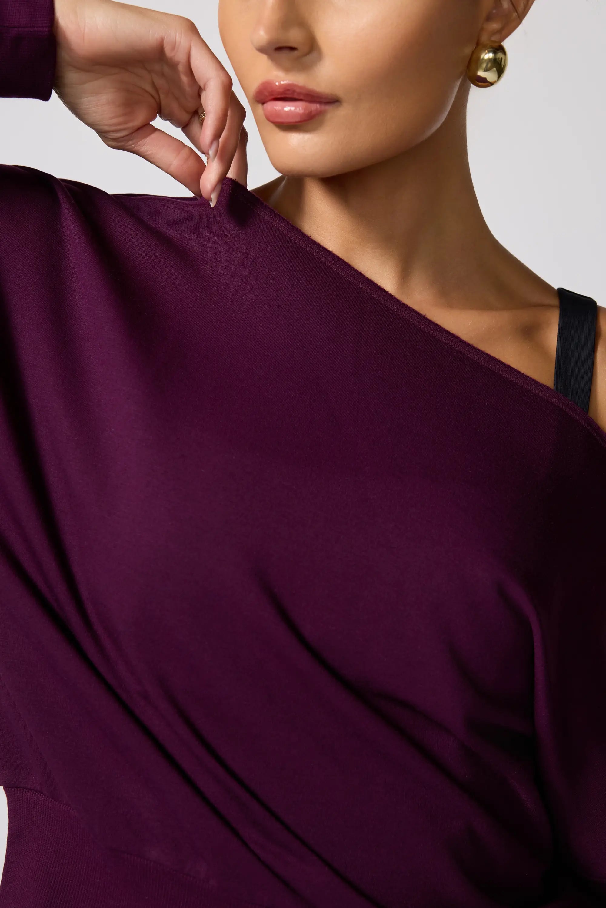 Cozy Fleece Flashdance Sweatshirt - Pickled Beet