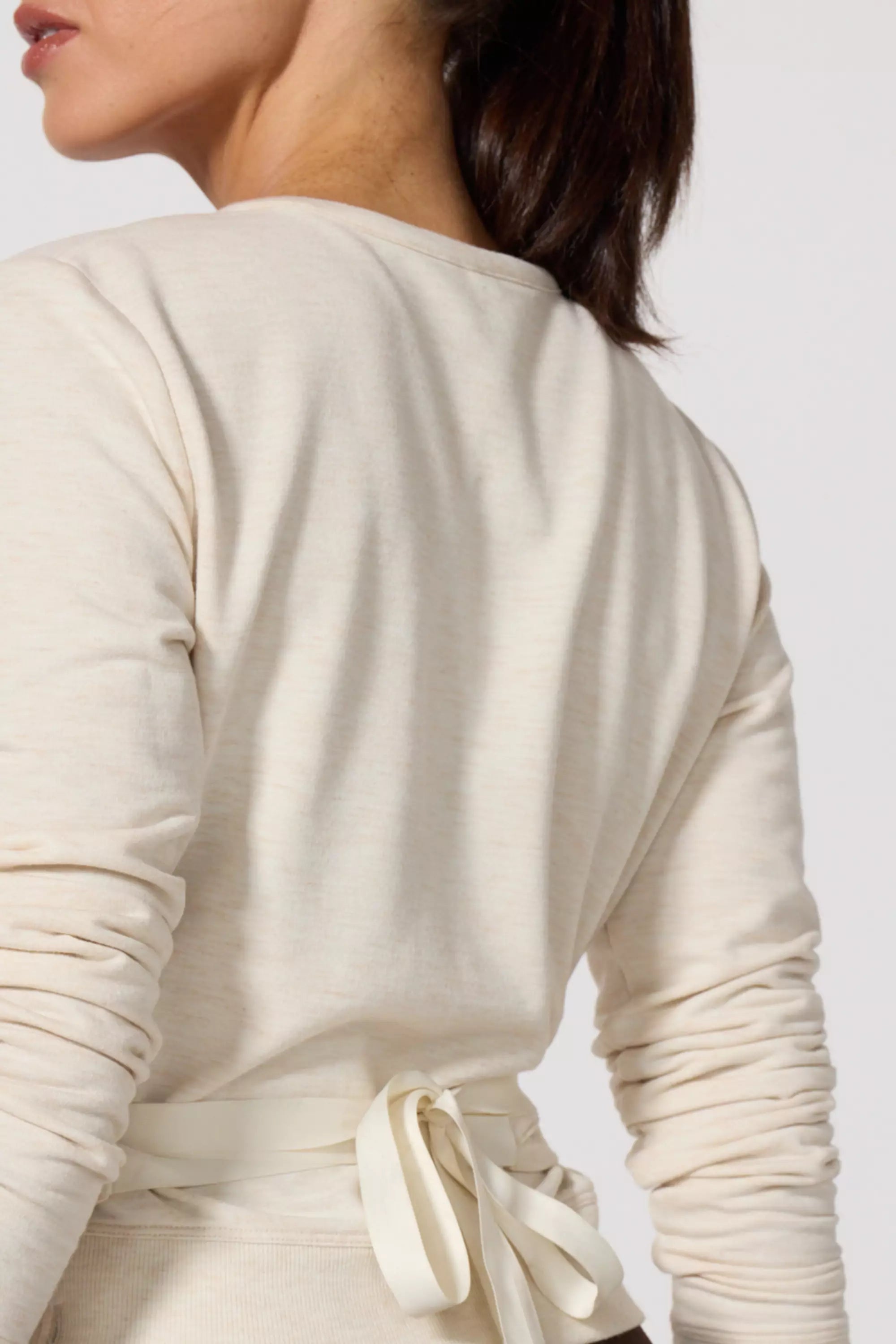 Ballet Wrap Sweatshirt - Htr Birch