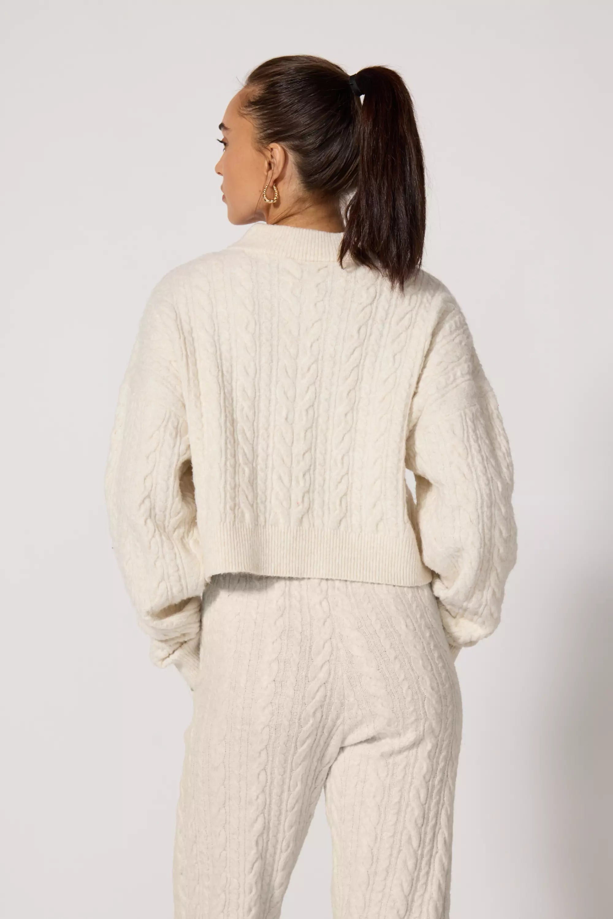 Pull couché en tricot en tricot - HTR Birch