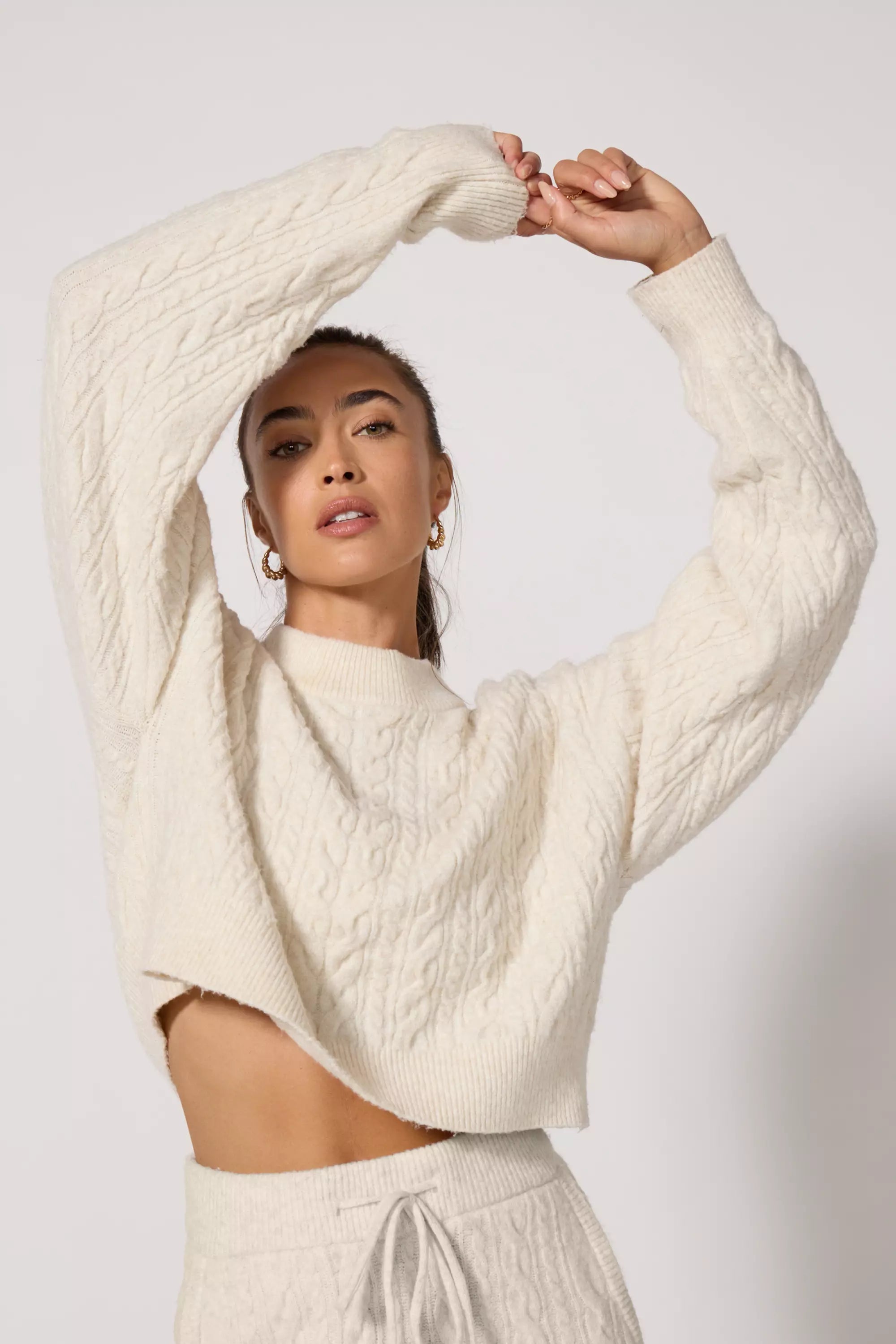 Pull couché en tricot en tricot - HTR Birch