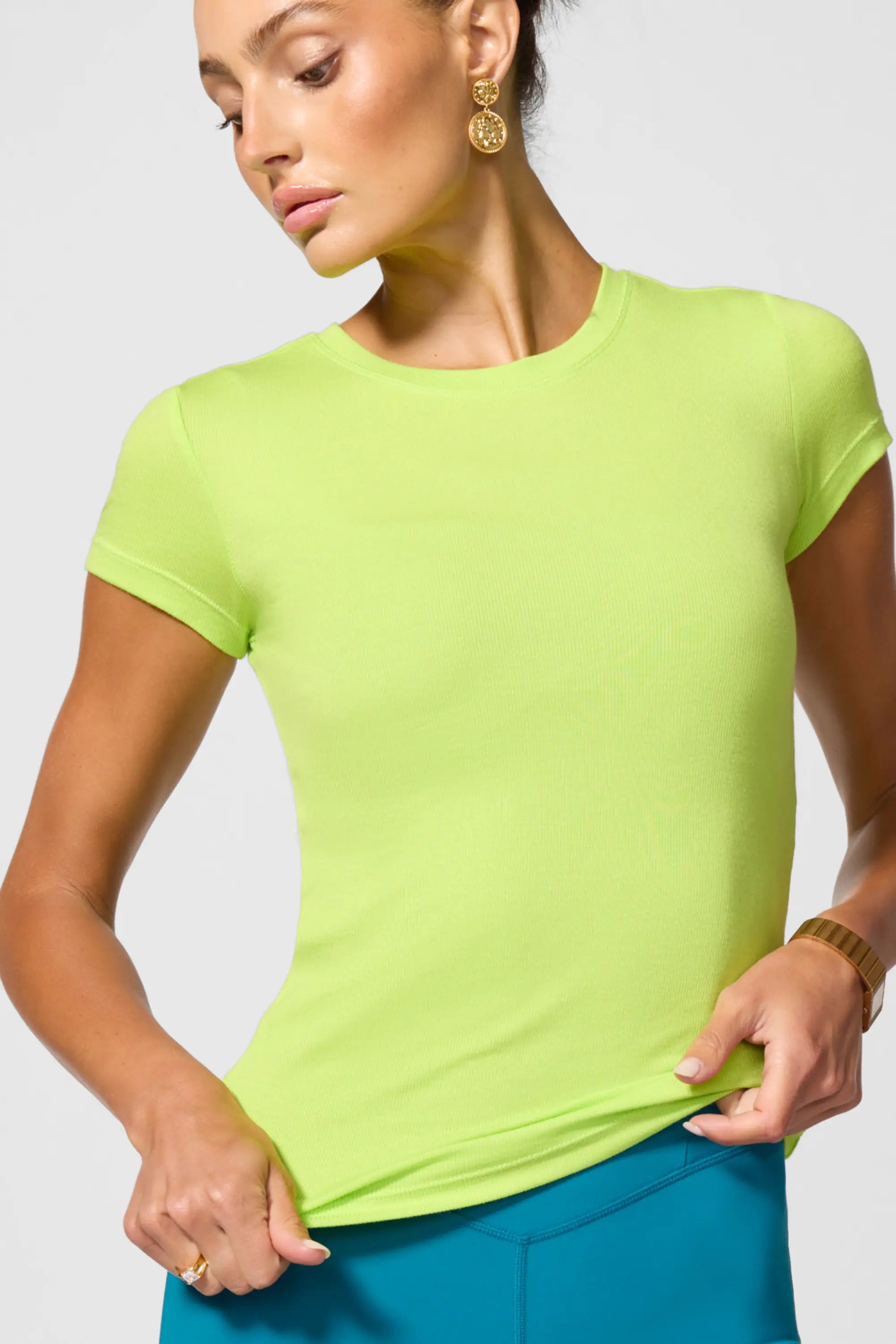 Baby Rib Tee - Acid Lime