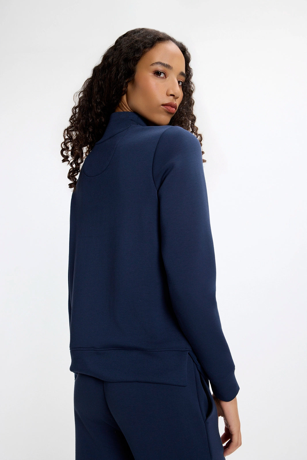 Dreamweave™ Mock Neck Sweatshirt - Navy Blazer