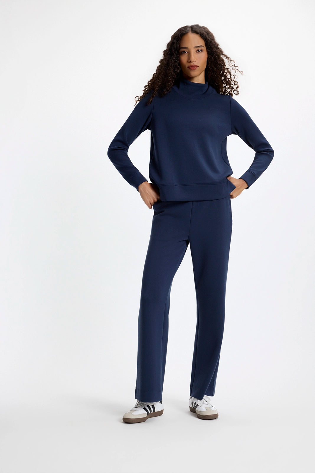 Dreamweave™ Mock Neck Sweatshirt - Navy Blazer