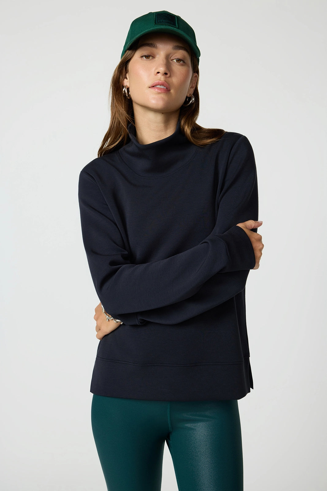 Dreamweave Mock Neck Sweatshirt - Black