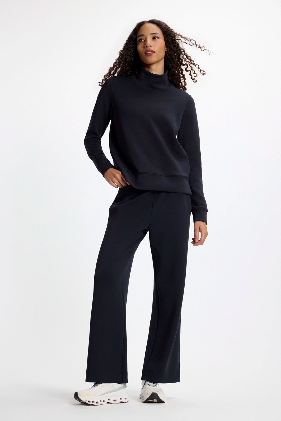 Dreamweave™ Mock Neck Sweatshirt - Black