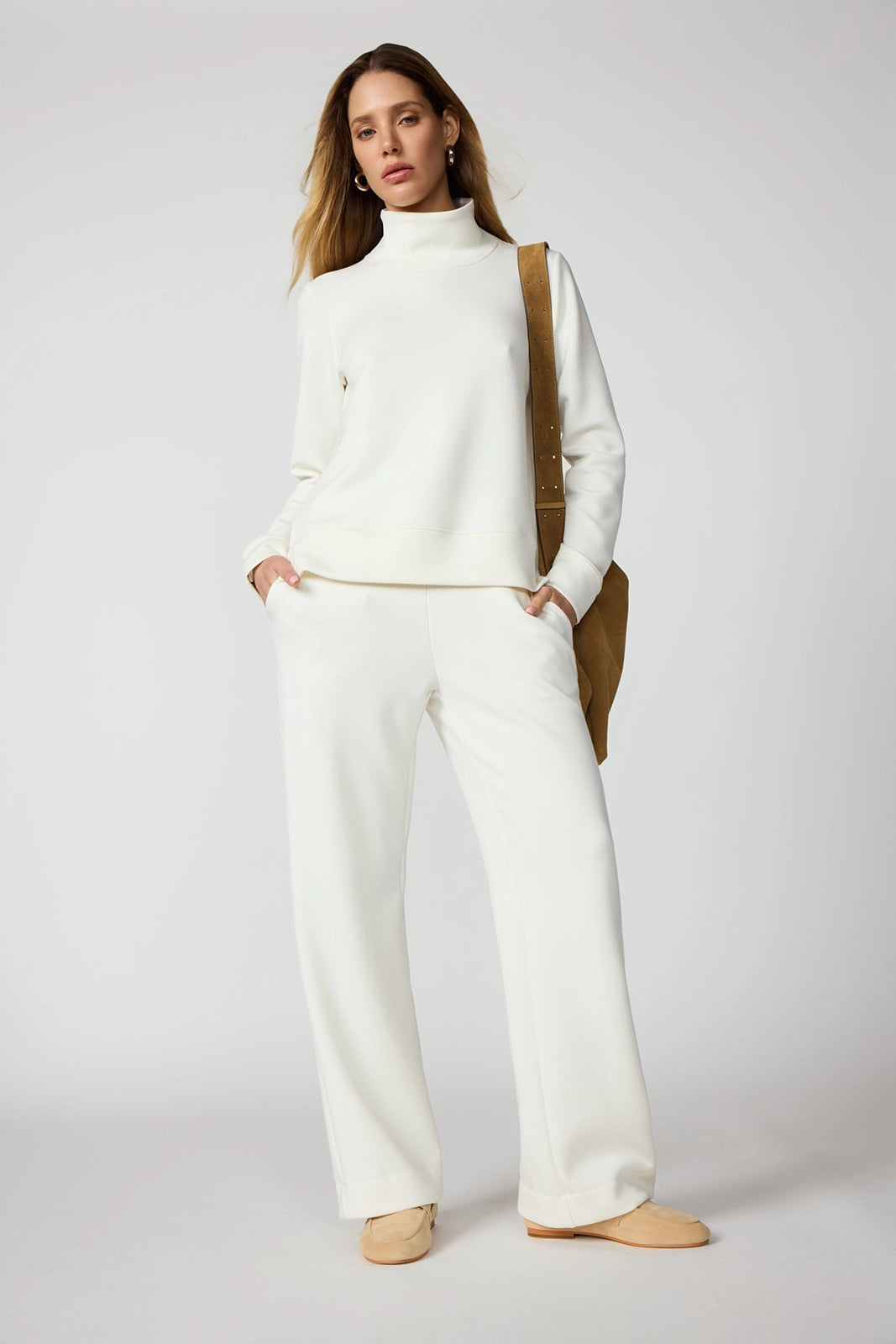 Dreamweave Mock Neck Sweatshirt - Vanilla