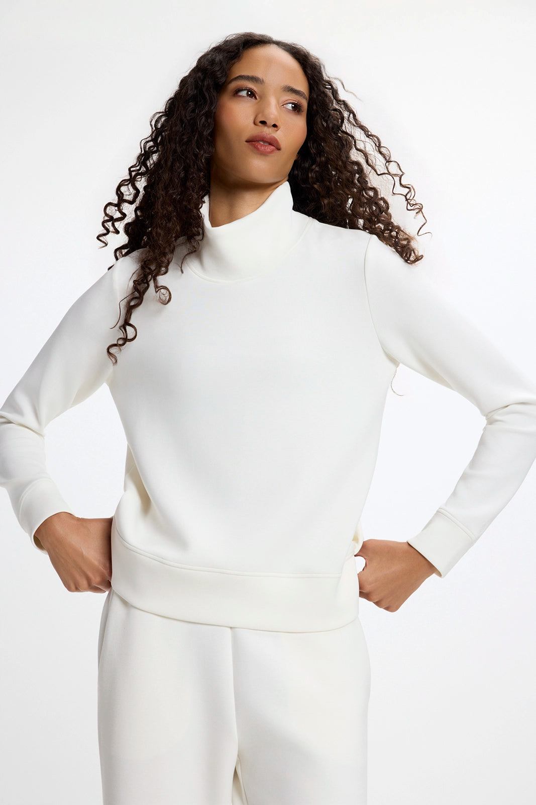 Dreamweave™ Mock Neck Sweatshirt - Vanilla
