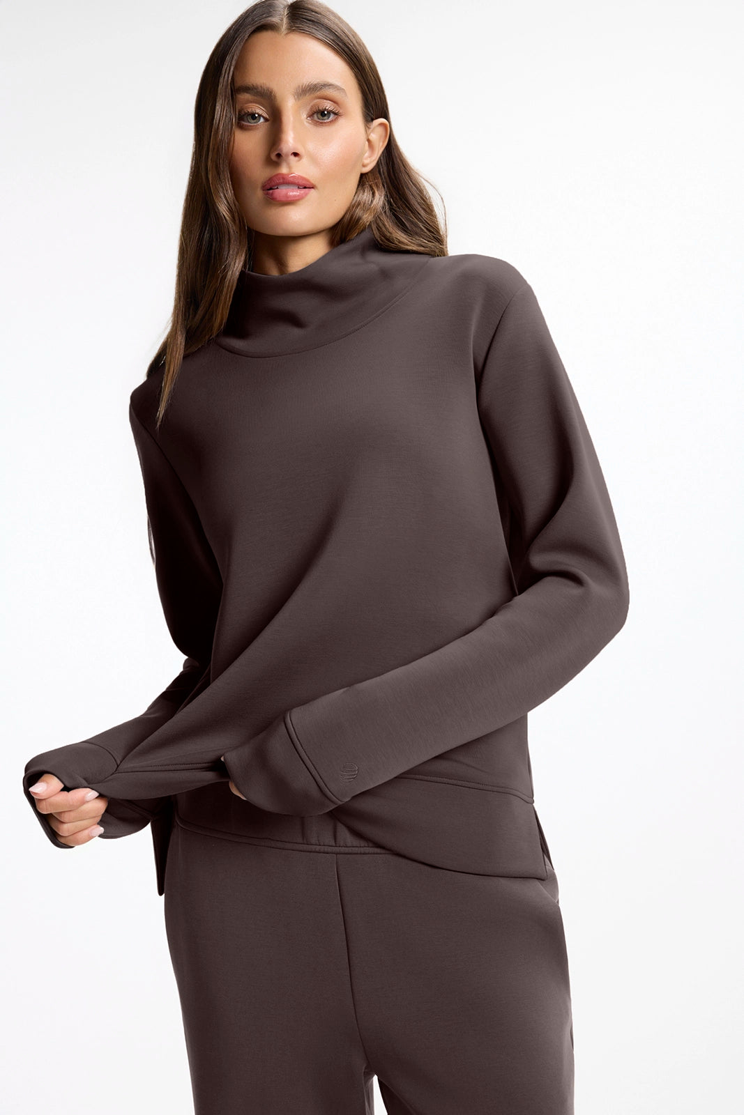 Dreamweave™ Mock Neck Sweatshirt - Java