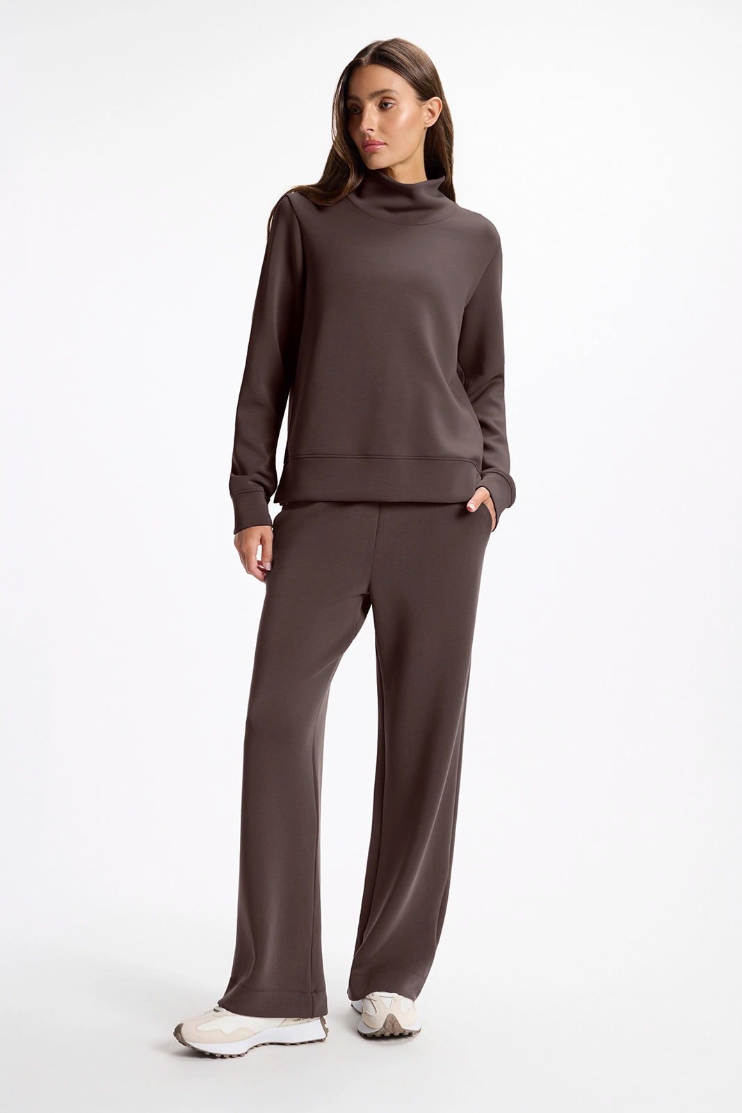 Dreamweave™ Mock Neck Sweatshirt - Java