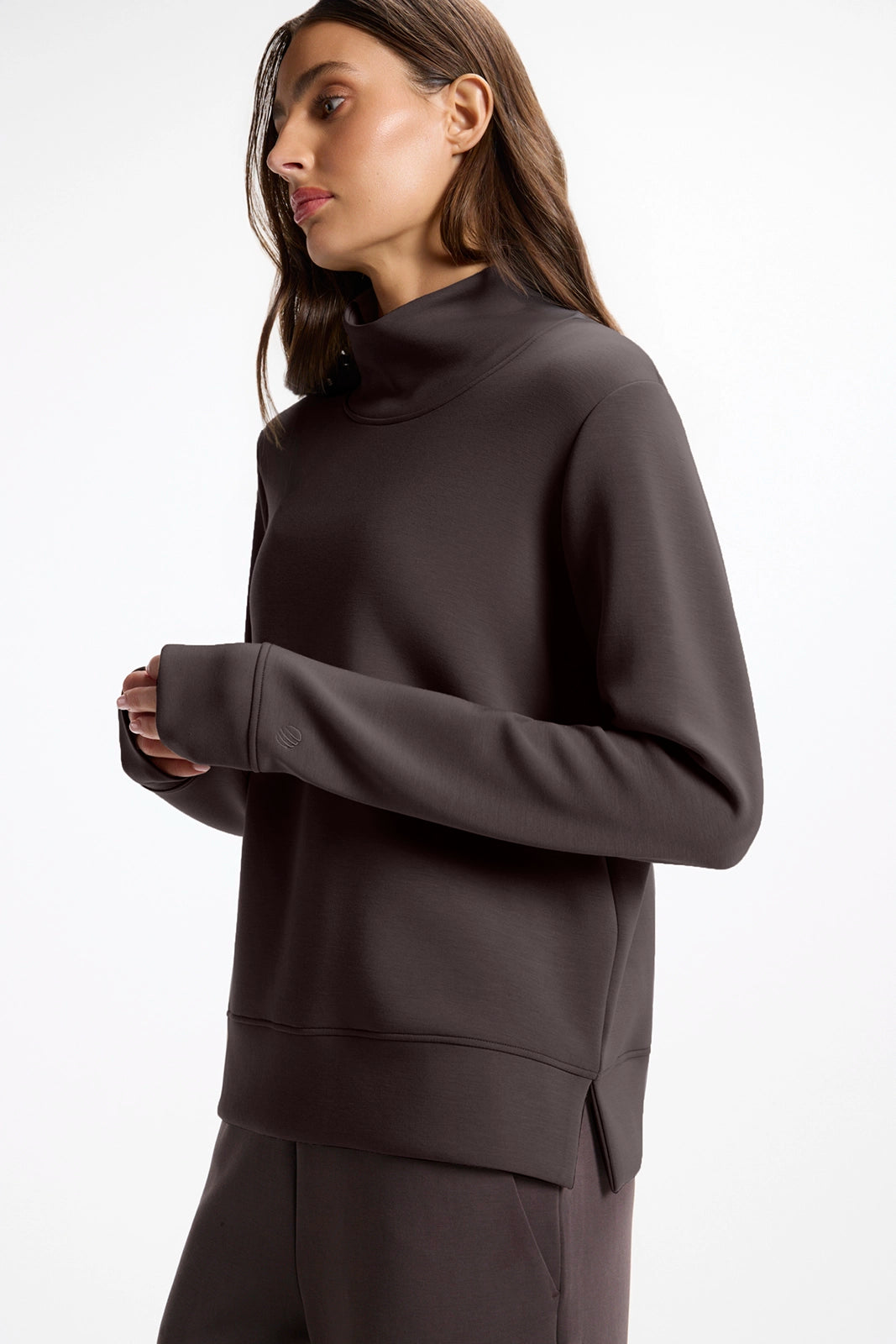 Dreamweave™ Mock Neck Sweatshirt - Java