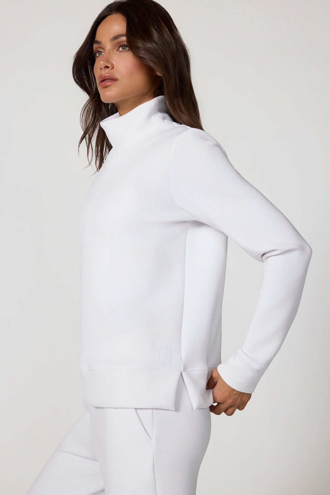Dreamweave™ Mock Neck Sweatshirt - Brilliant White