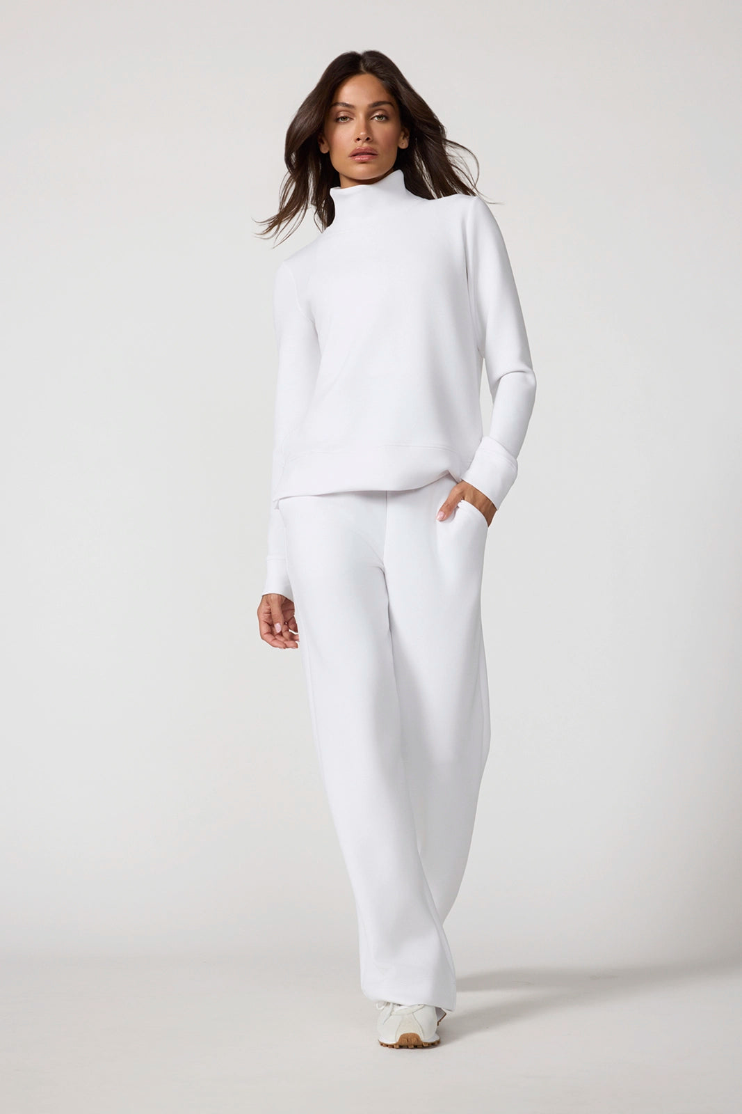 Dreamweave™ Mock Neck Sweatshirt - Brilliant White