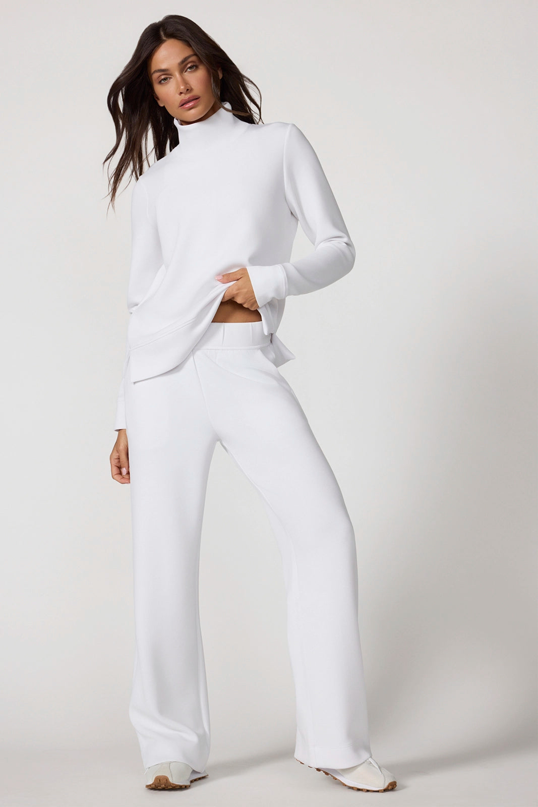 Dreamweave™ Mock Neck Sweatshirt - Brilliant White