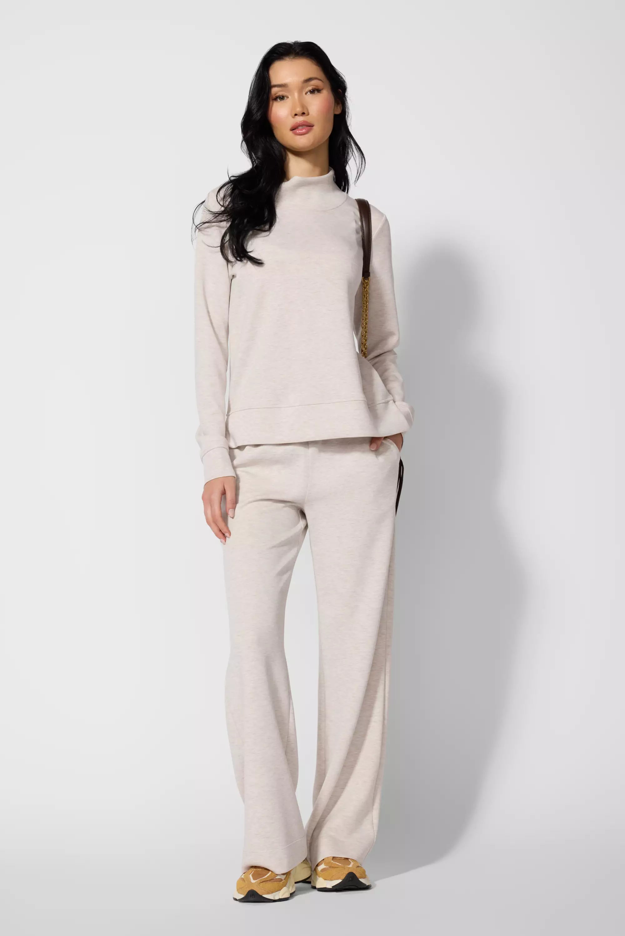 Dreamweave Mock Neck Sweatshirt - Htr Birch