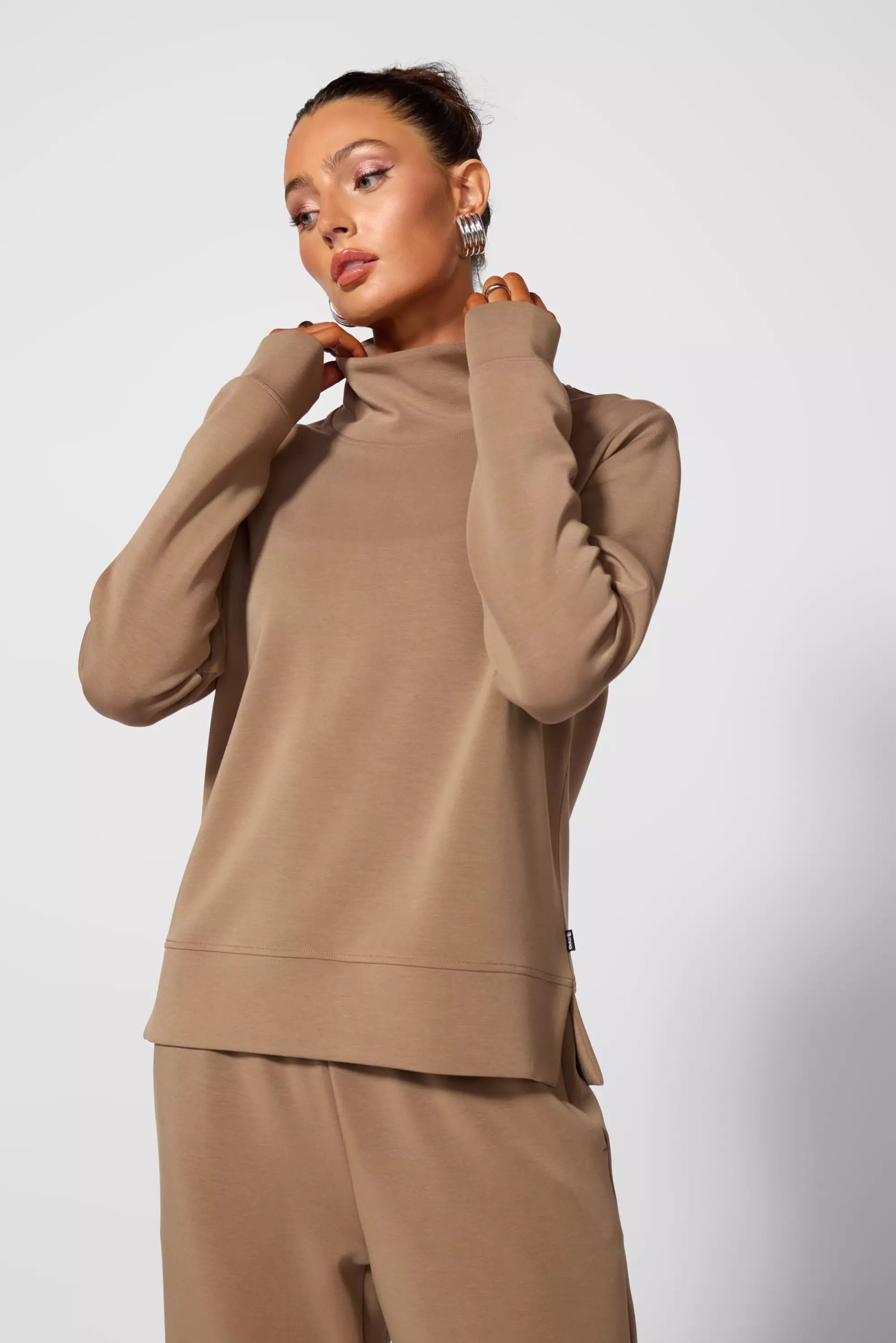 Dreamweave Mock Neck Sweatshirt - Caribou
