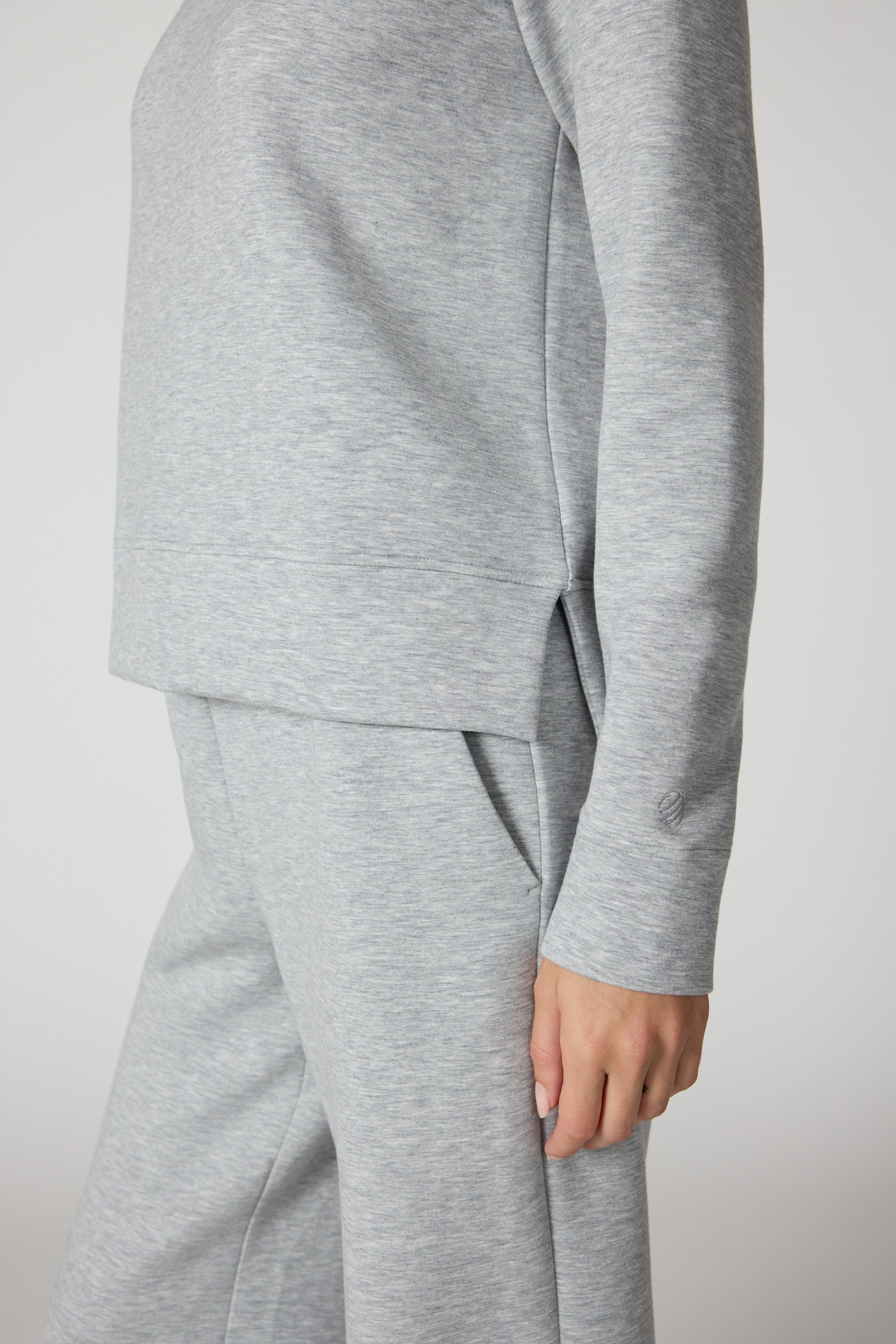 Dreamweave Mock Neck Sweatshirt - Htr Concrete