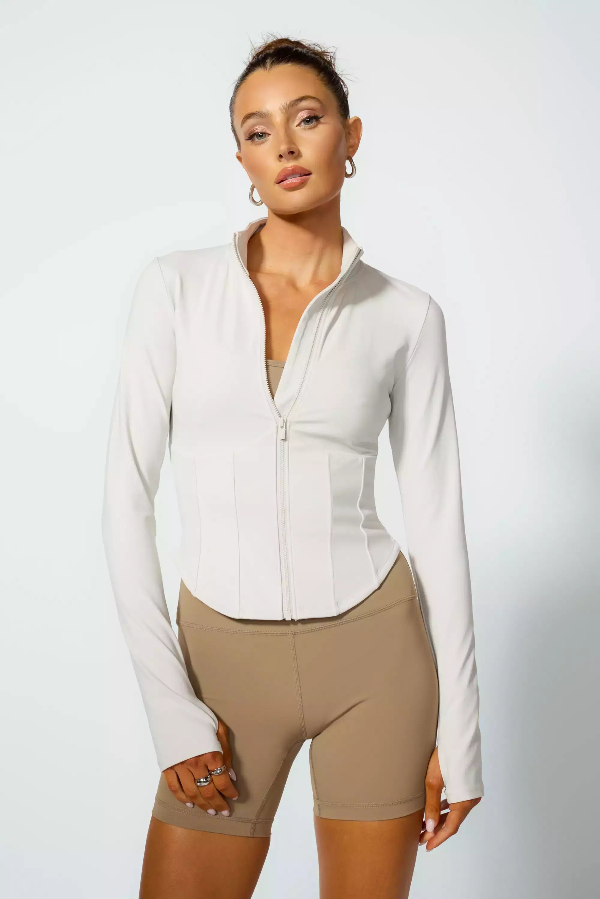 Sculpt Corset Full Zip - Moonbeam