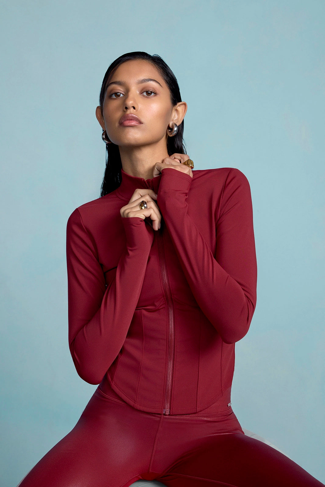 Sculpt Corset Full Zip - Merlot