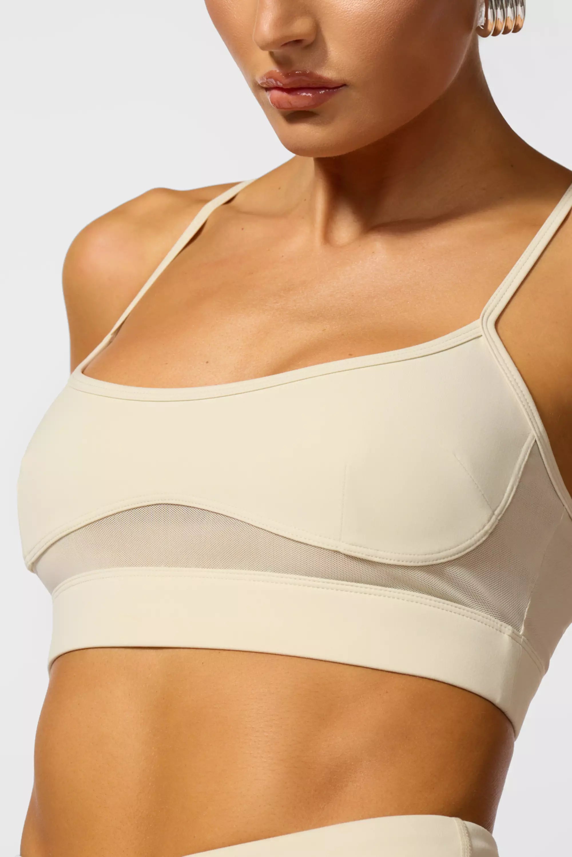 Sculpt Cross Back Bra - Brown Rice