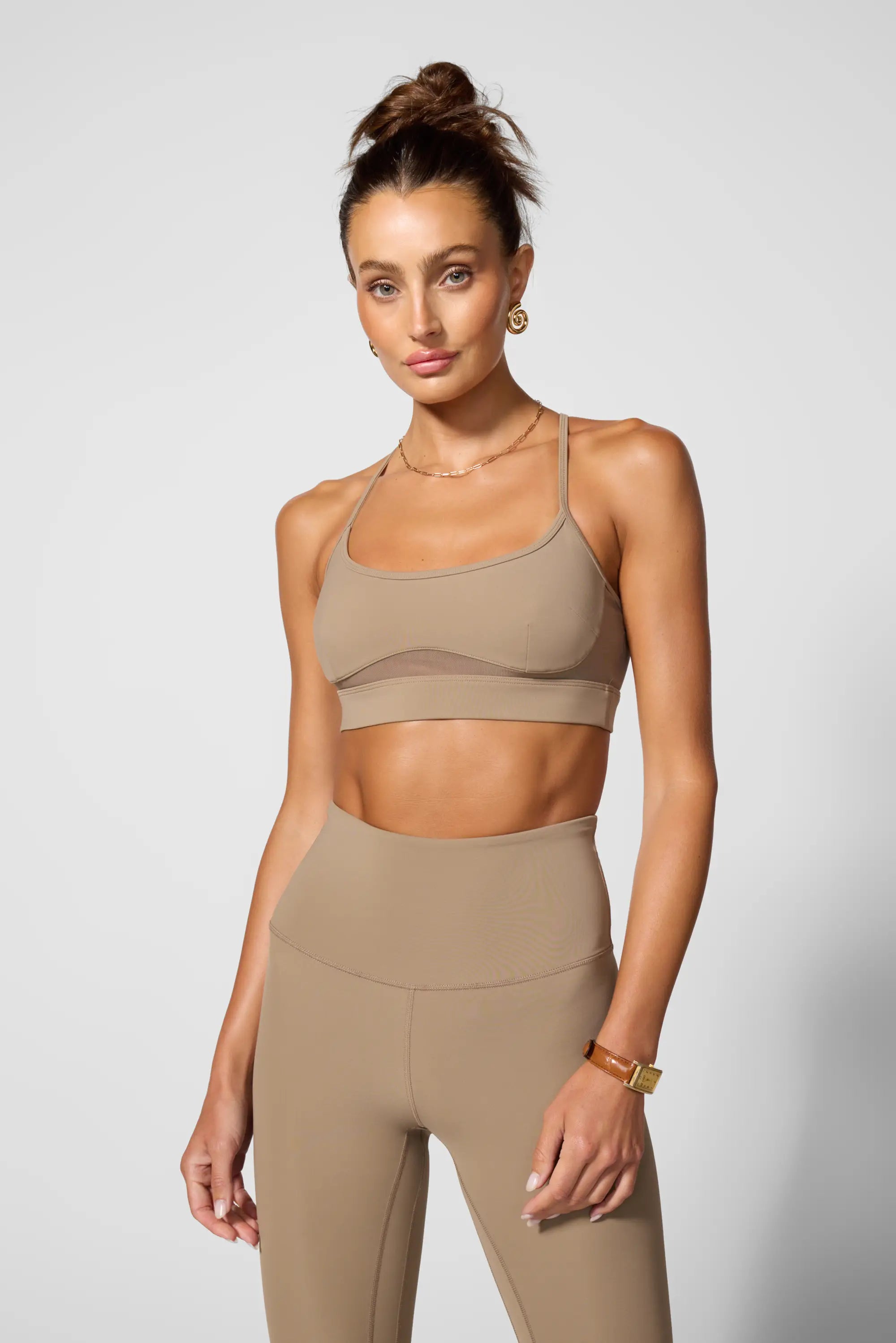 Sculpt Cross Back Bra - Caribou