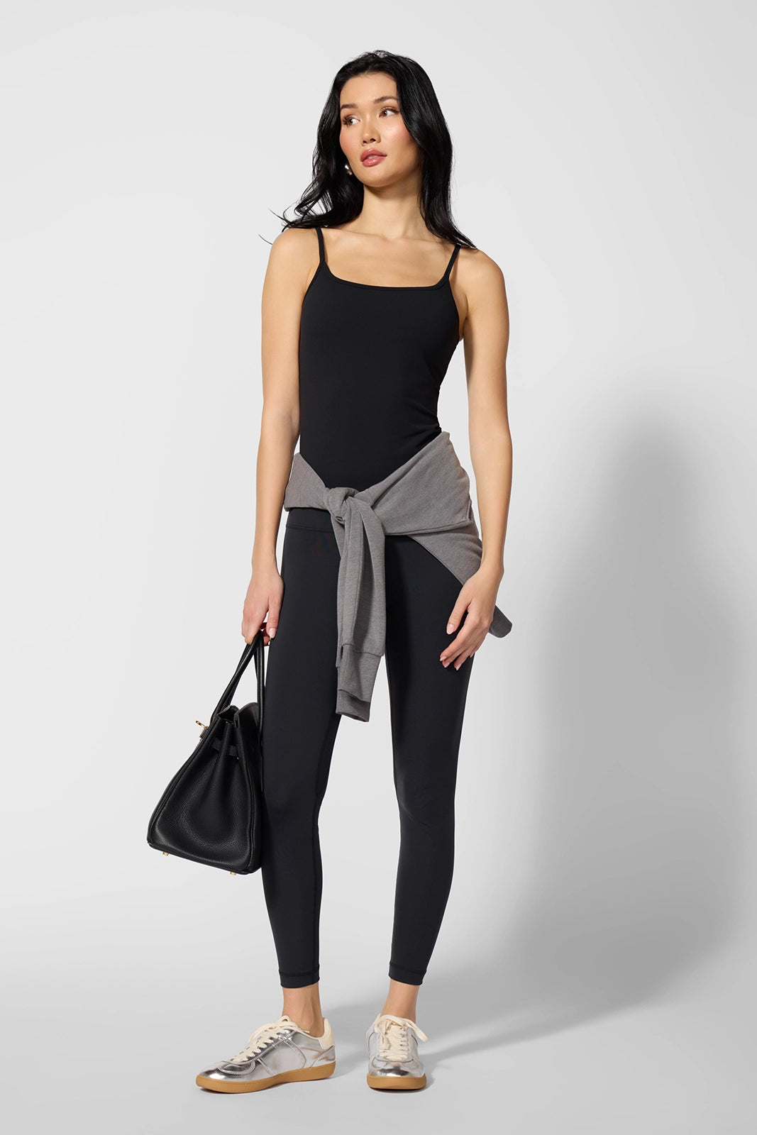 Cloud Strappy Tank with Support - Black