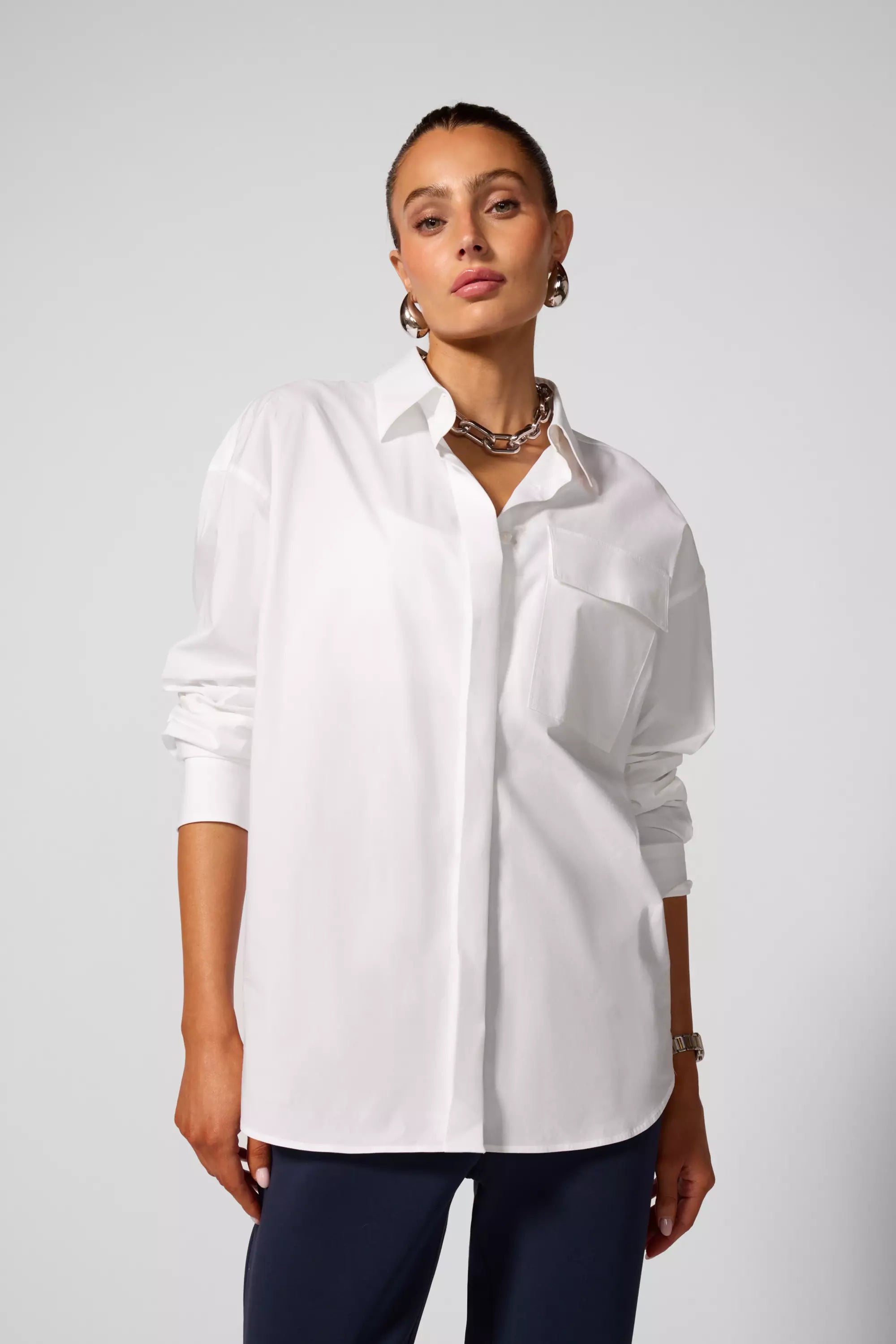 Camisa de botones - Blanco brillante