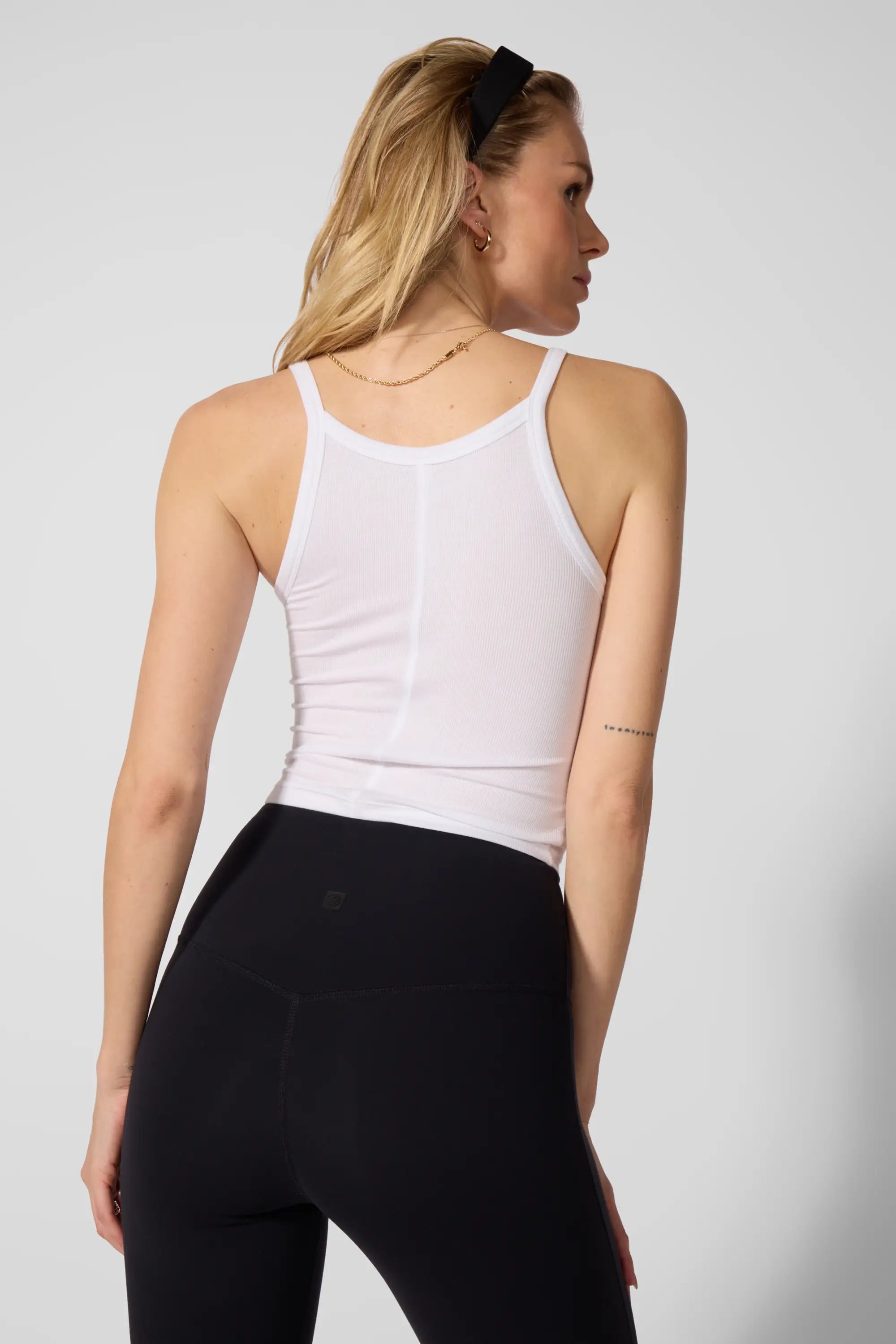 Baby Rib Strappy Tank - Brilliant White