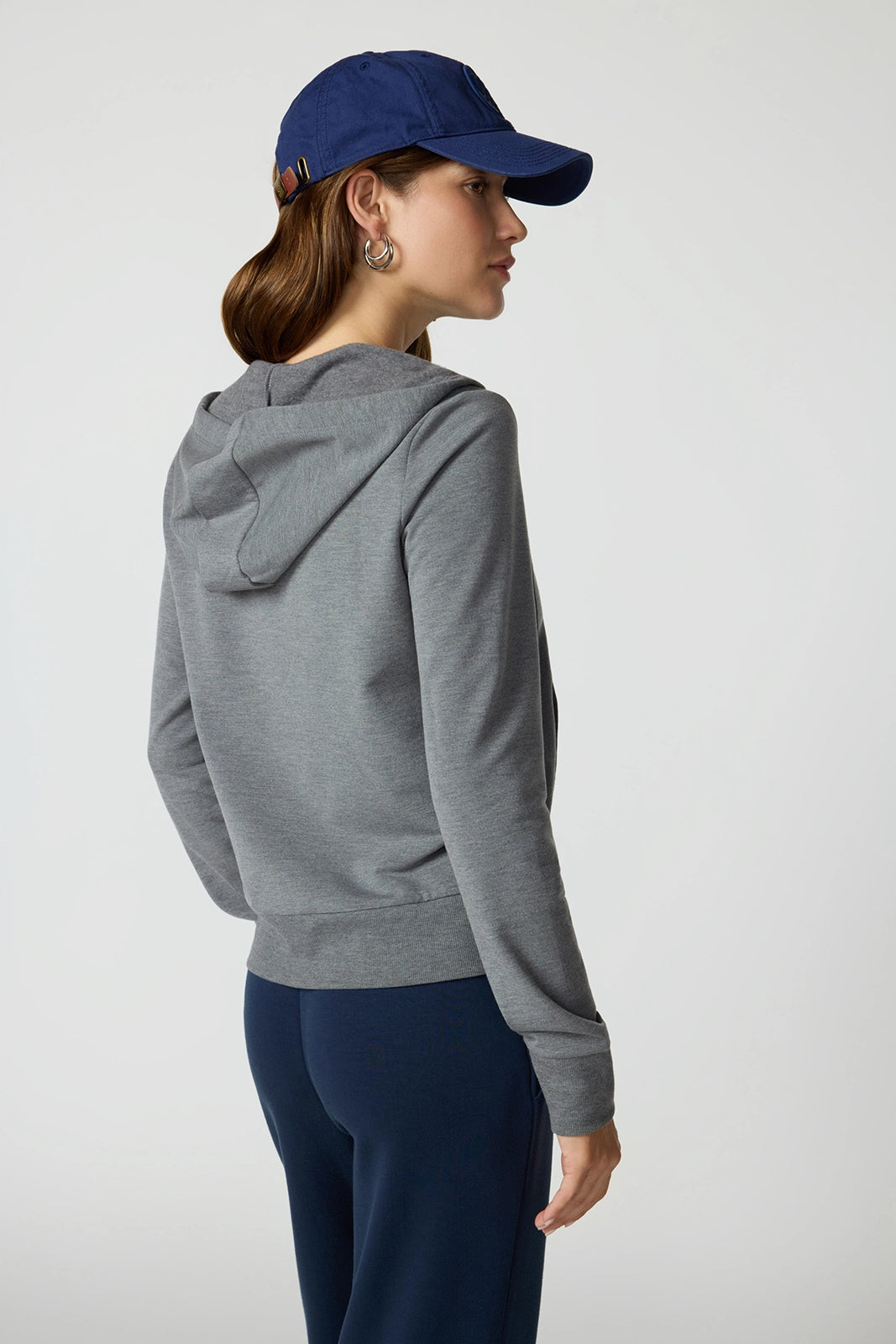 Cozy Fleece Full Zip Slim Hoodie - Htr Steel Grey