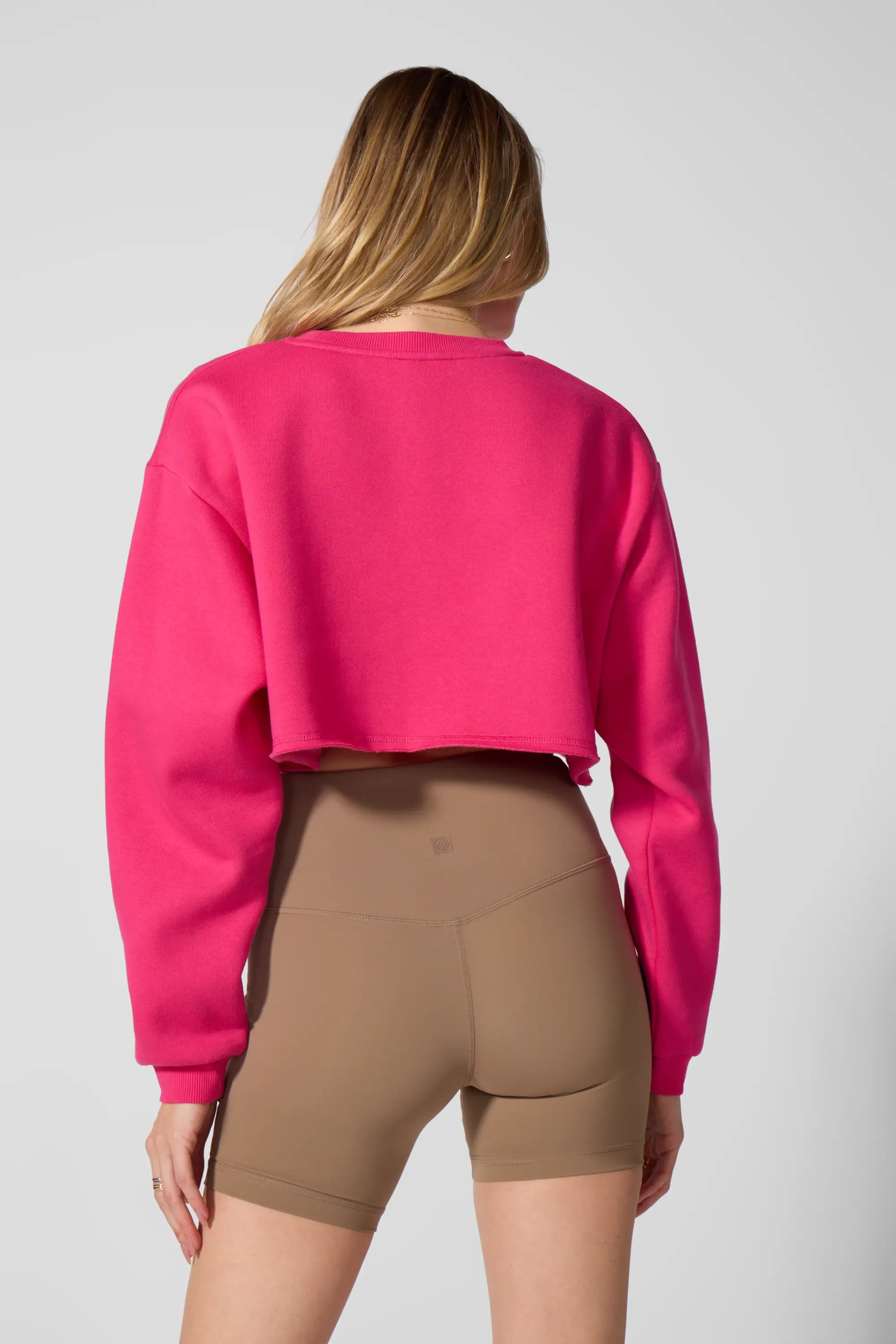 Luxefleece Cropped Sweatshirt - Fuchsia Purple