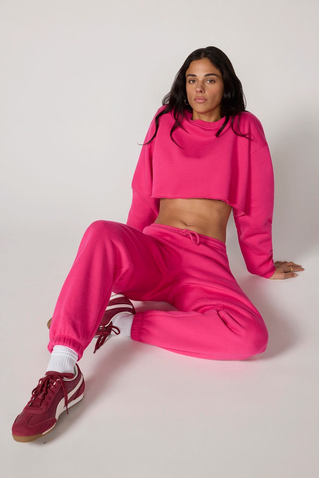 Luxefleece Cropped Sweatshirt - Fuchsia Purple