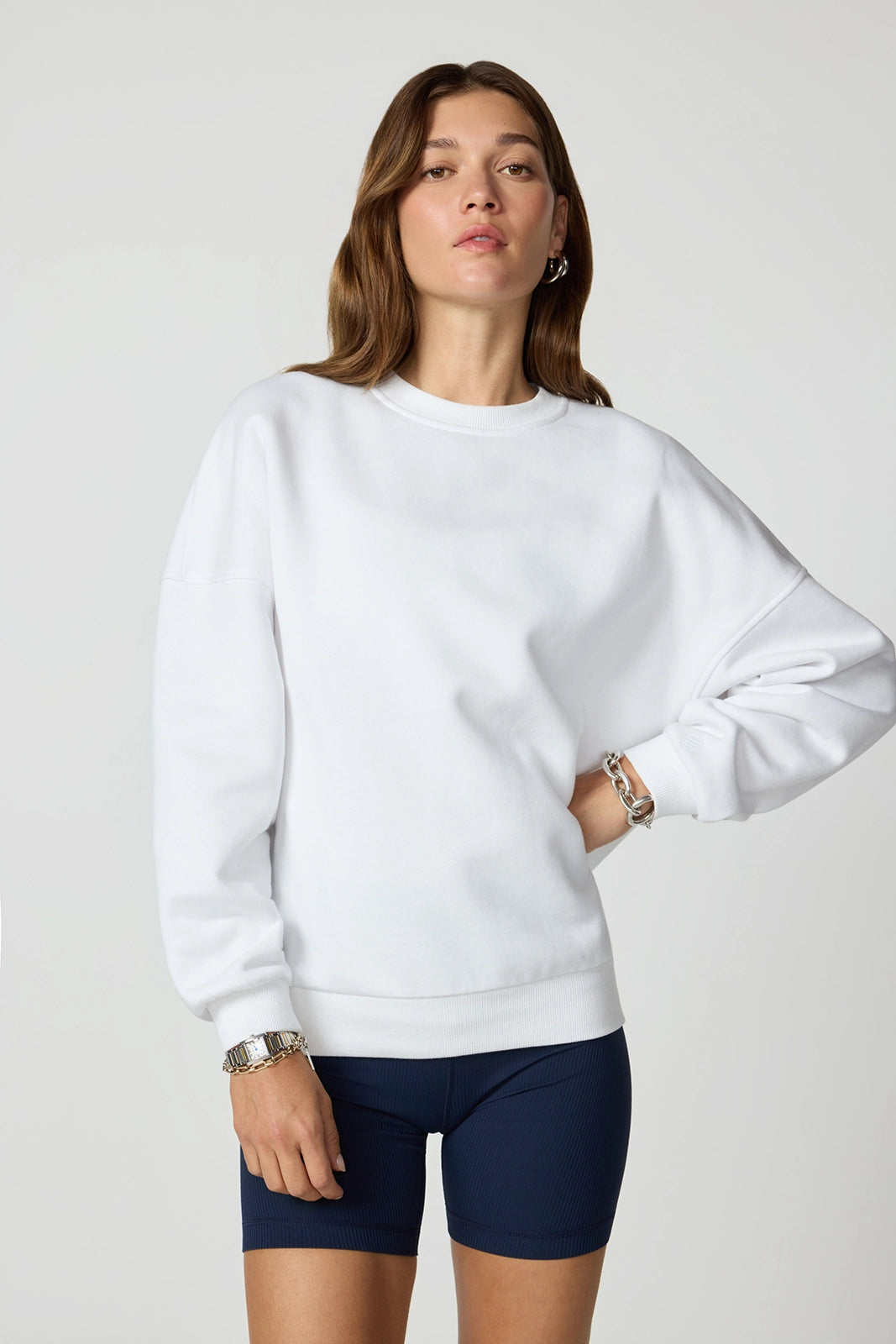 Luxefleece Boyfriend Sweatshirt - Brilliant White
