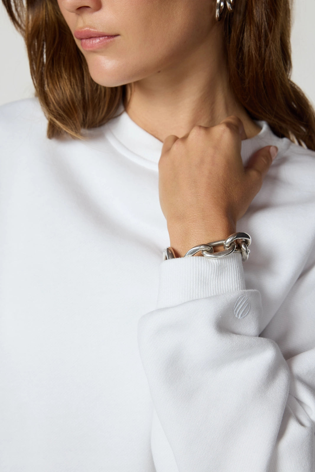 Luxefleece Boyfriend Sweatshirt - Brilliant White