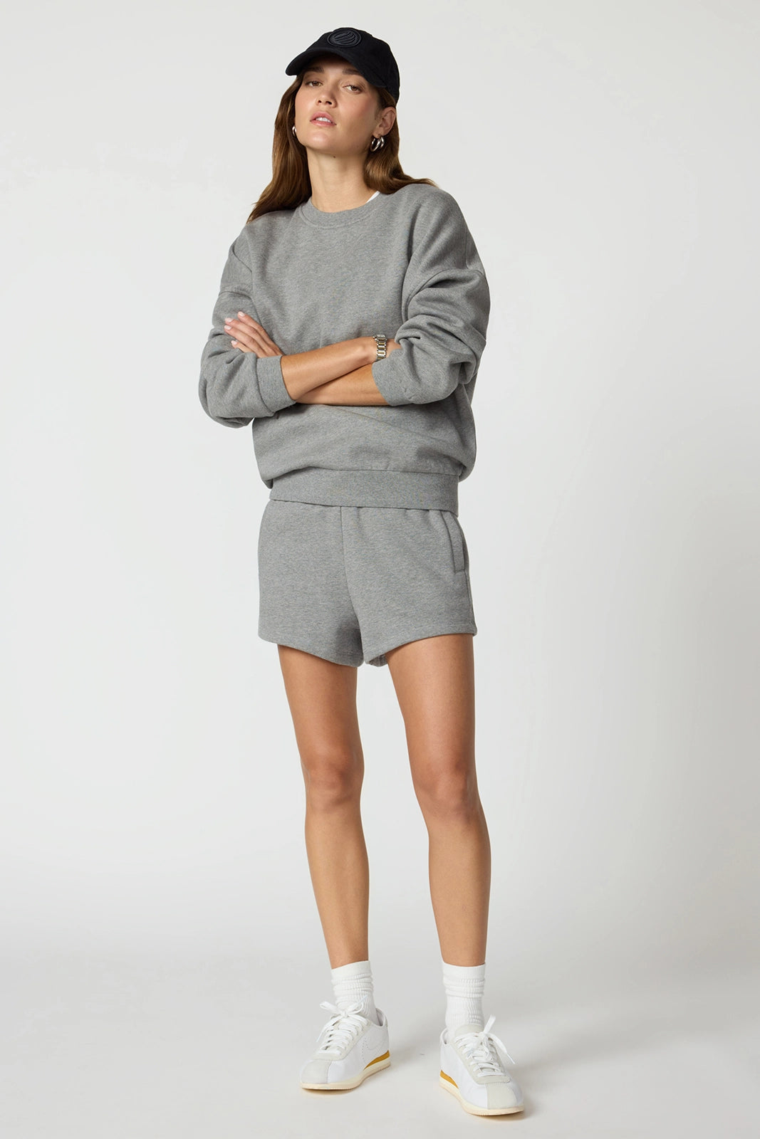 Luxefleece Boyfriend Sweatshirt - Htr Steel Grey