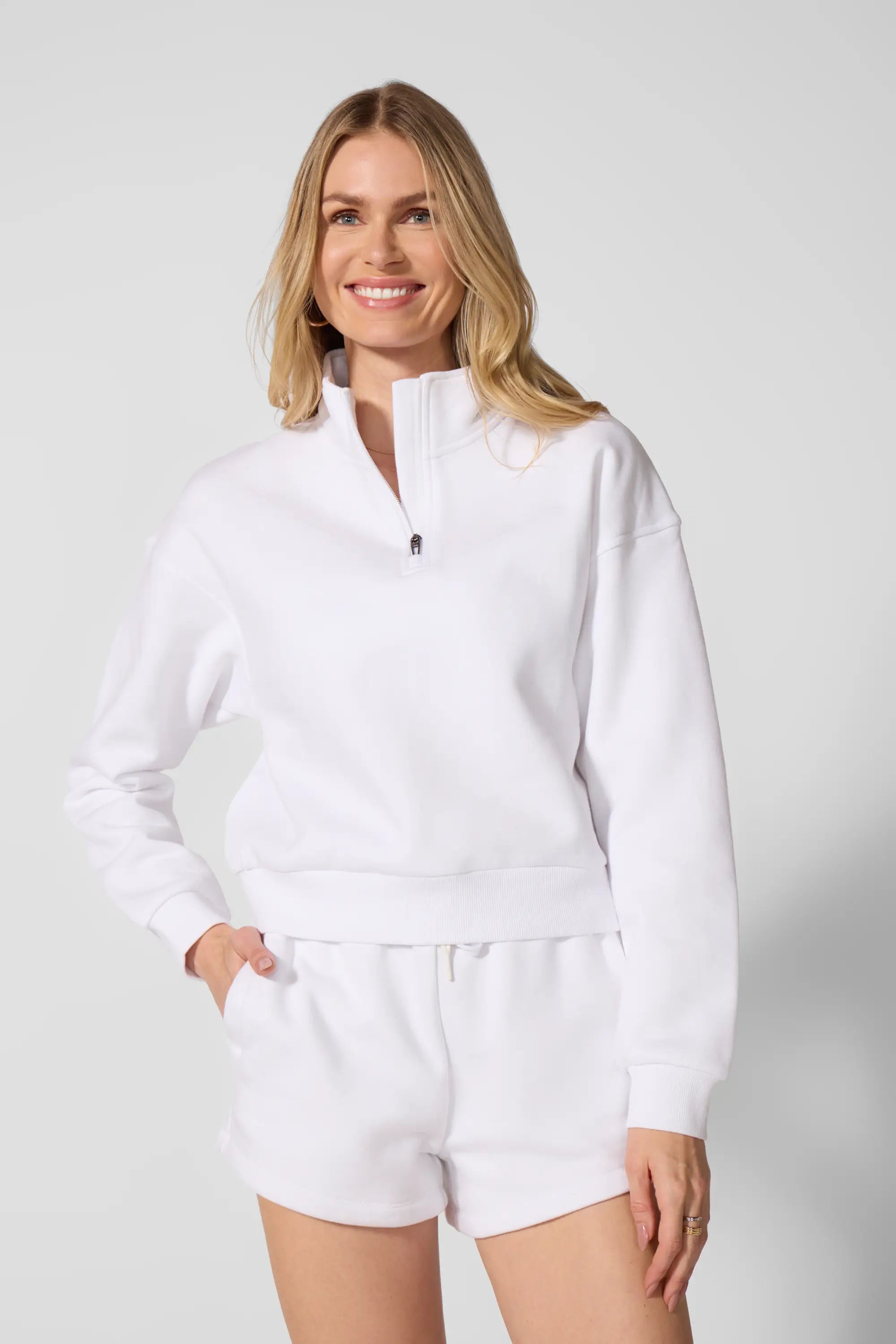 Luxefleece 1/4 Zip Sweatshirt - Brilliant White