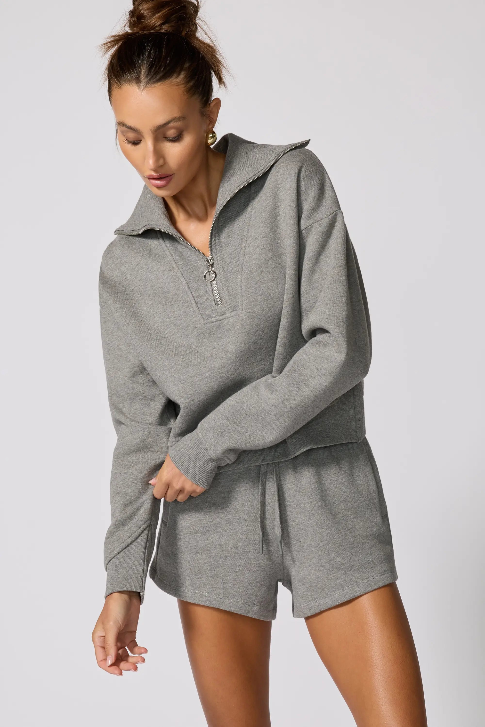 Luxefleece 1/4 Zip Sweatshirt - Htr Steel Grey