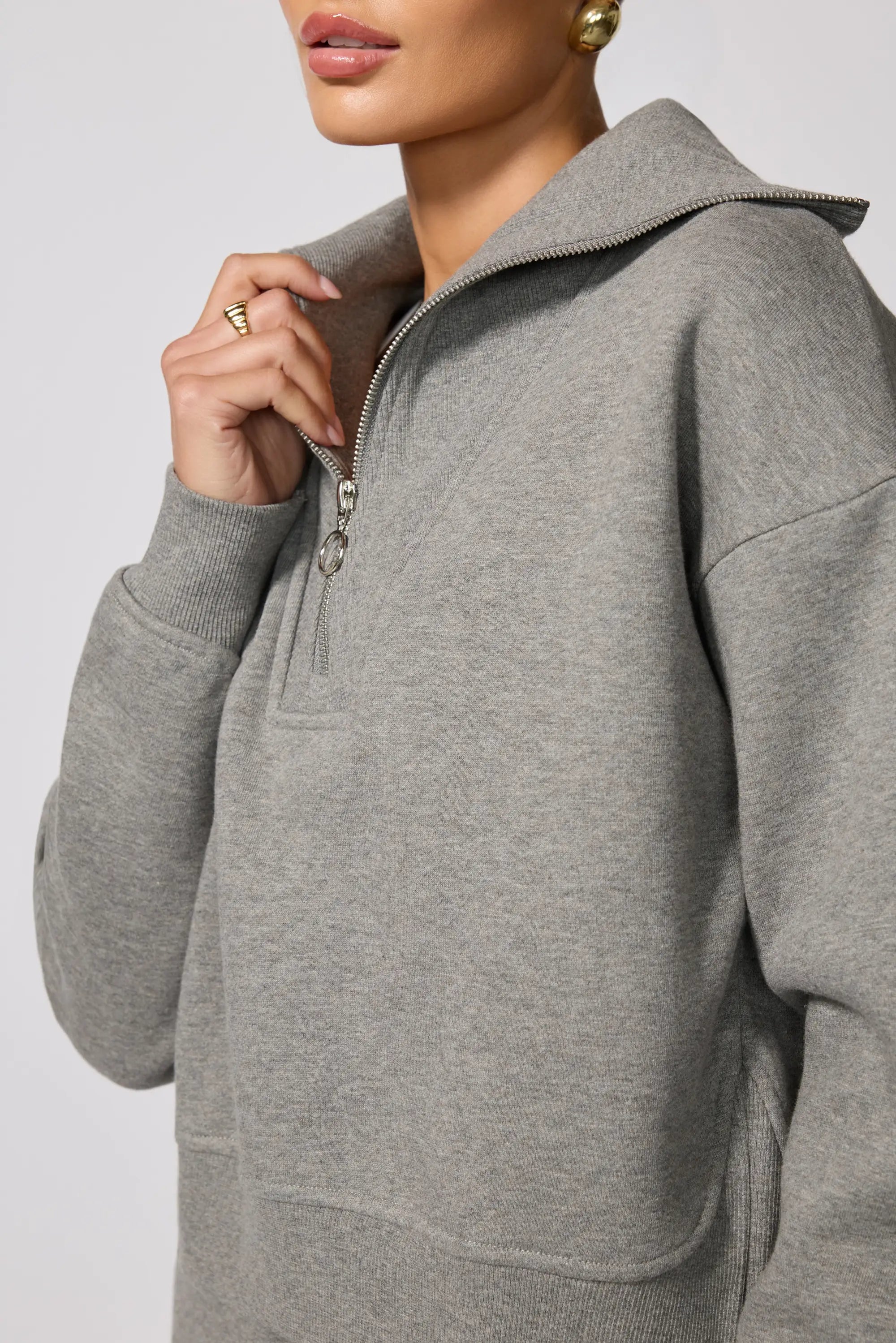 Luxefleece 1/4 Zip Sweatshirt - Htr Steel Grey