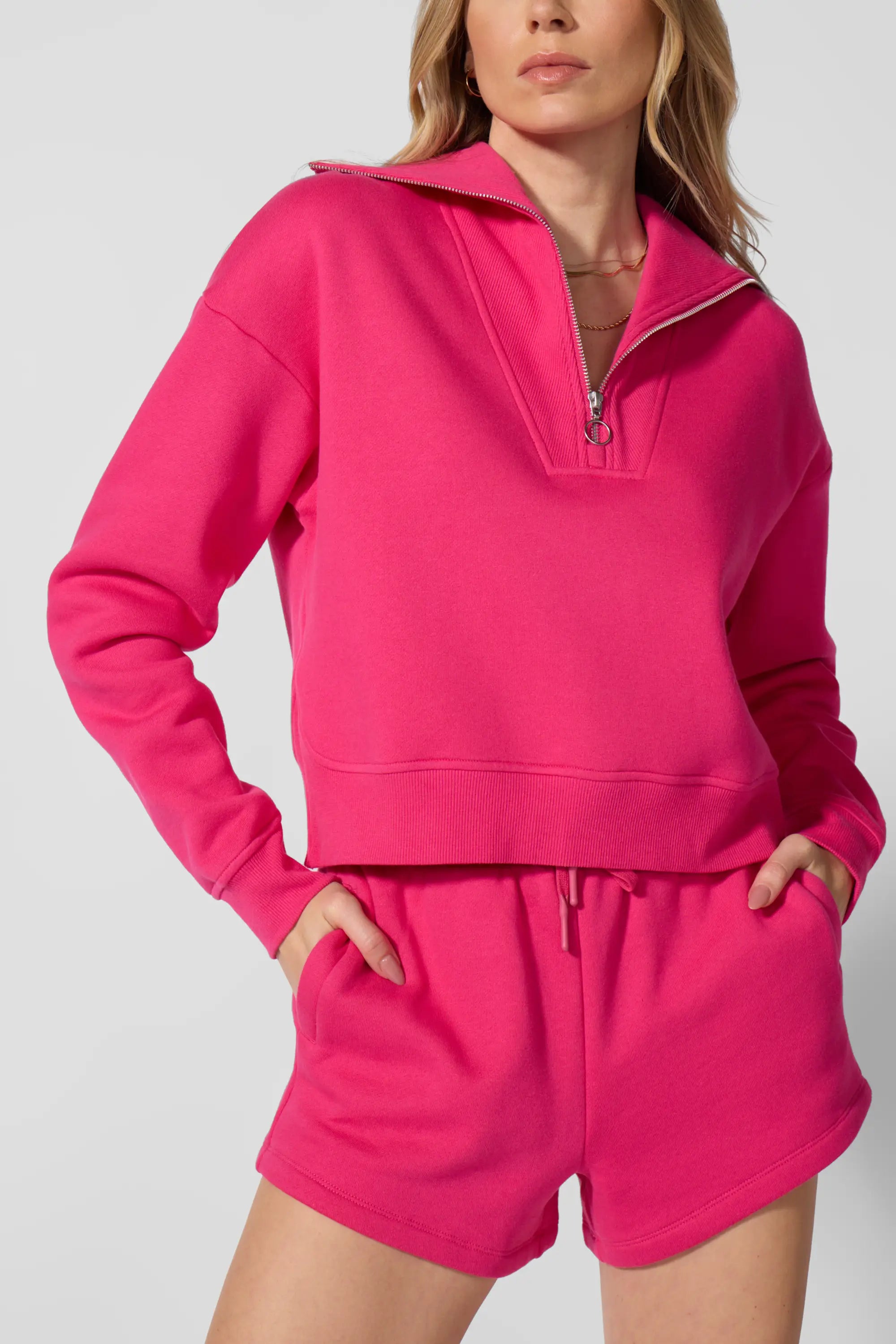 Luxefleece 1/4 Zip Sweatshirt - Fuchsia Purple