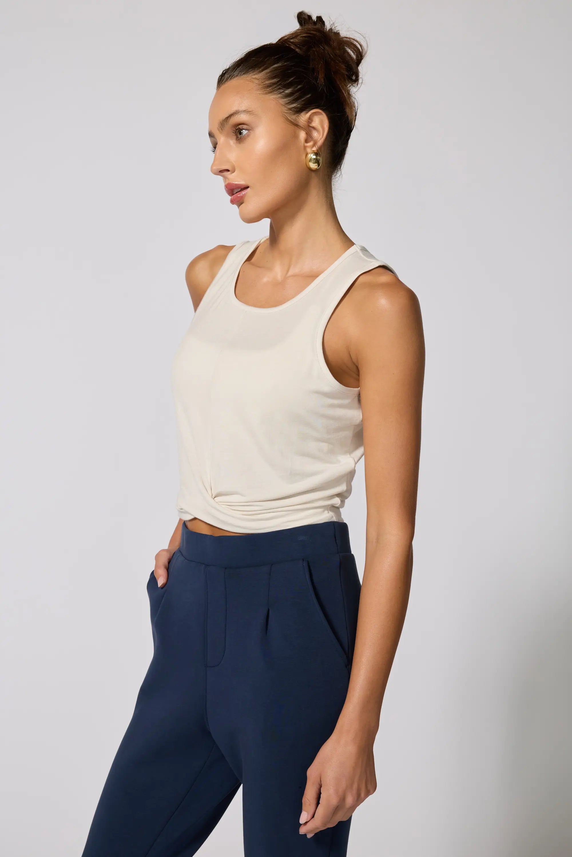Twist Front Tank - Moonbeam
