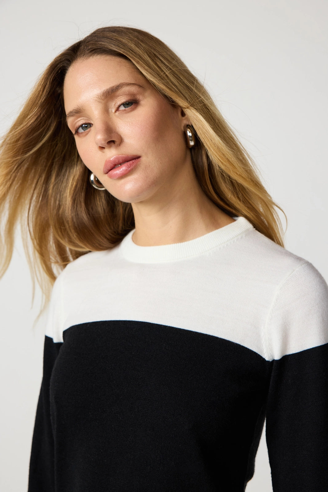 Merino Crew Neck - Brilliant White/Black