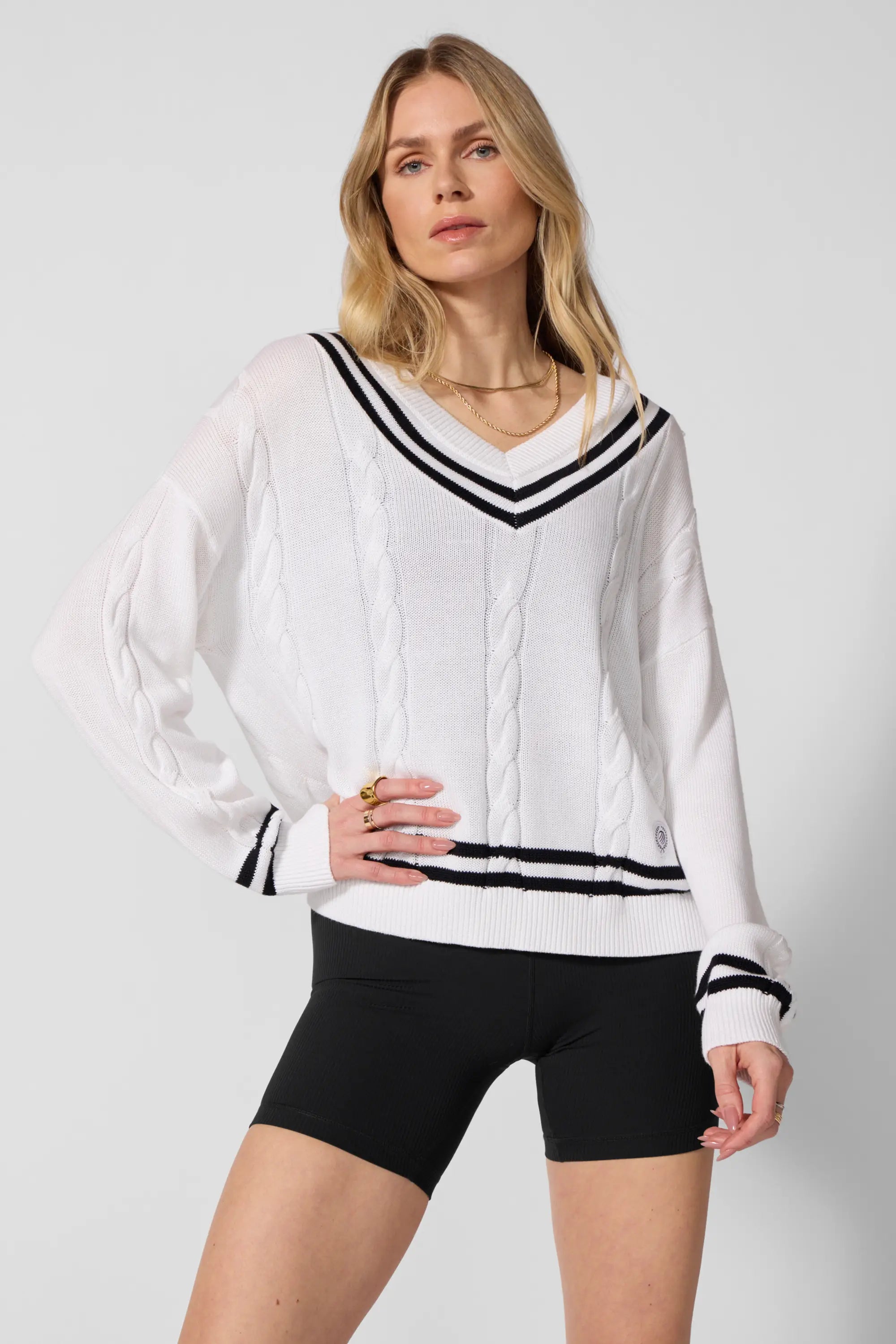 Club Sweater - Brilliant White/Black