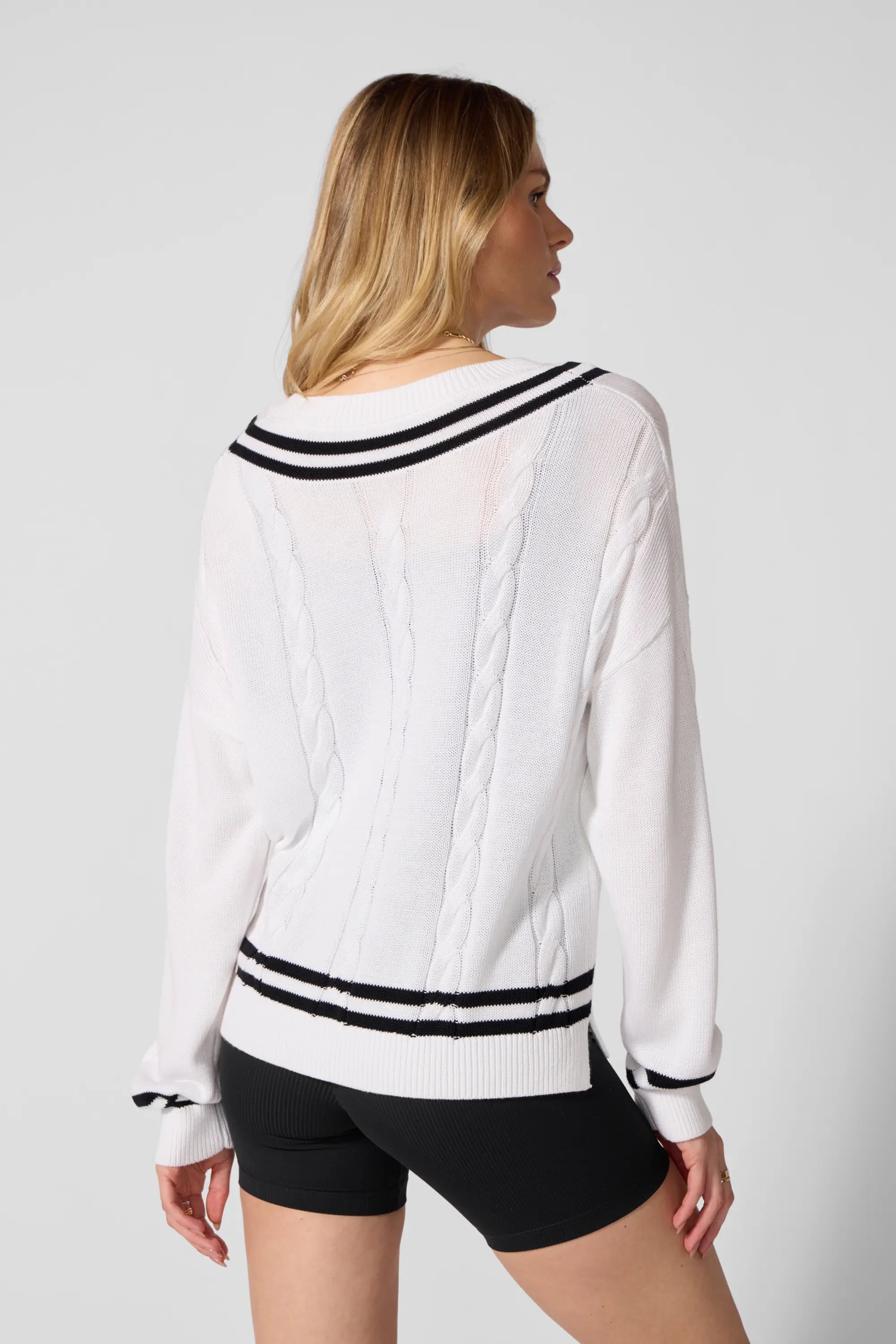 Pull de club - blanc brillant / noir