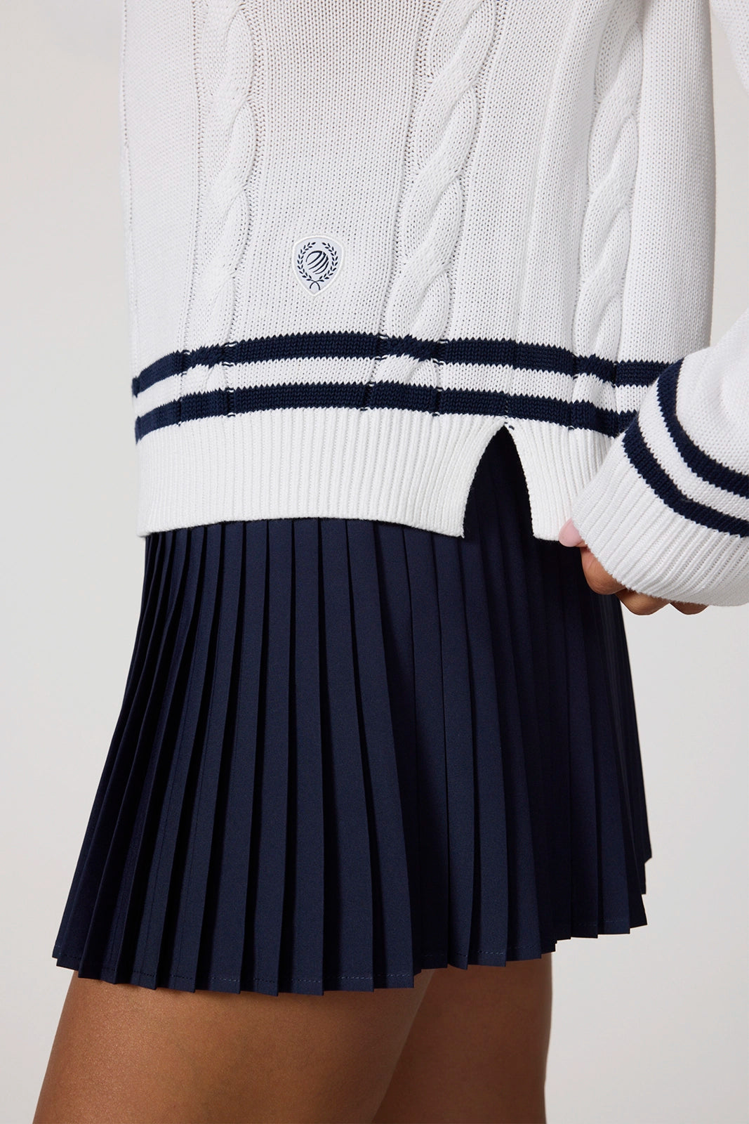 Club Sweater - Brilliant White/Navy Blazer