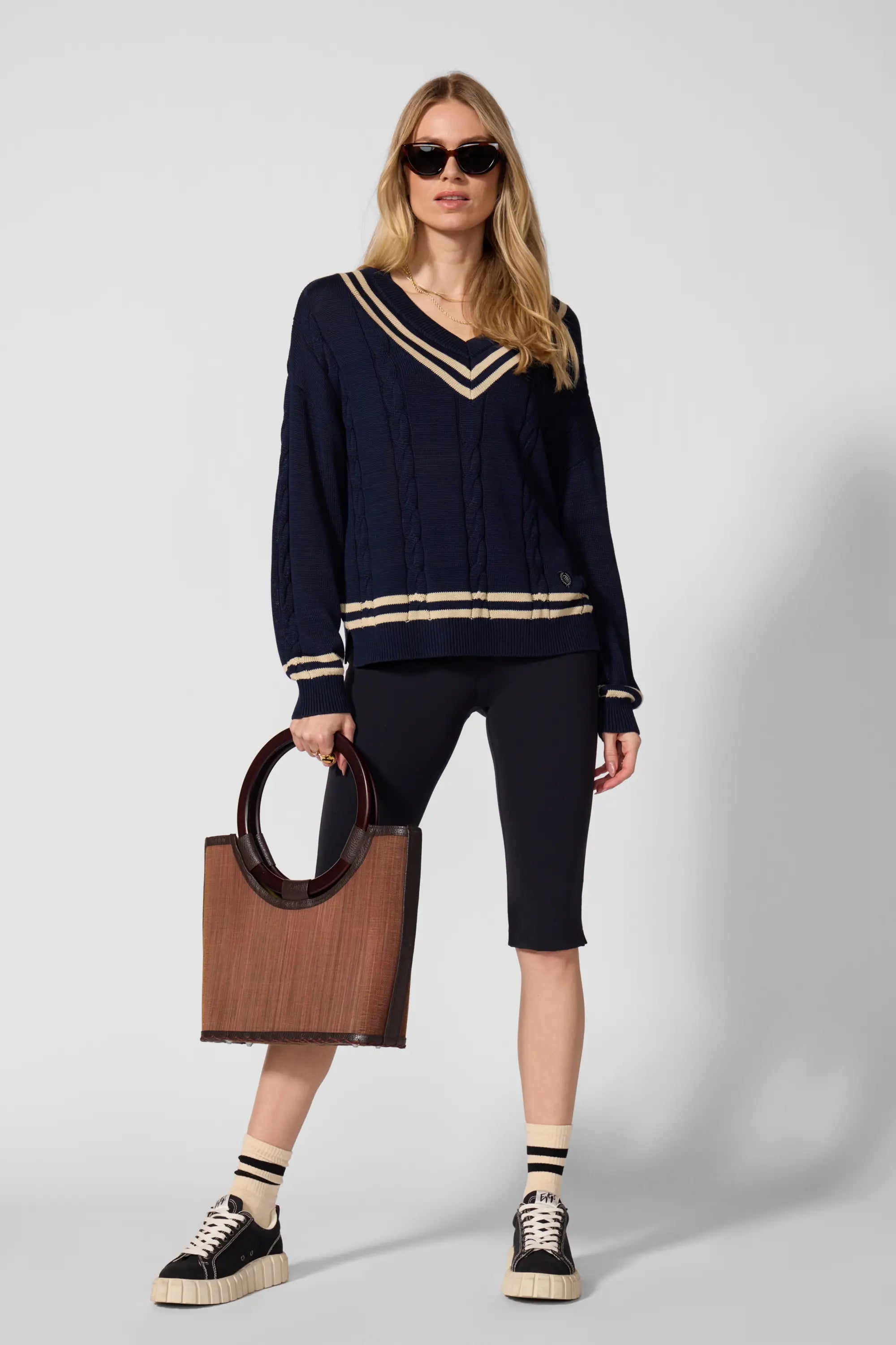 Pull de club - Navy Blazer / Rice brun