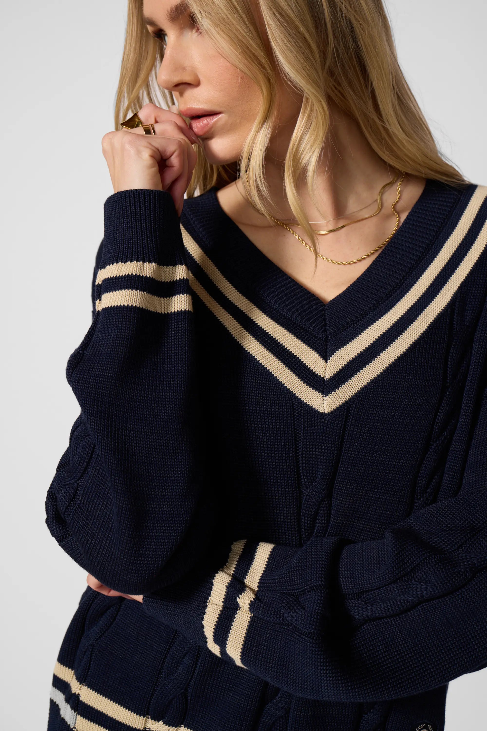 Club Sweater - Navy Blazer/Brown Rice