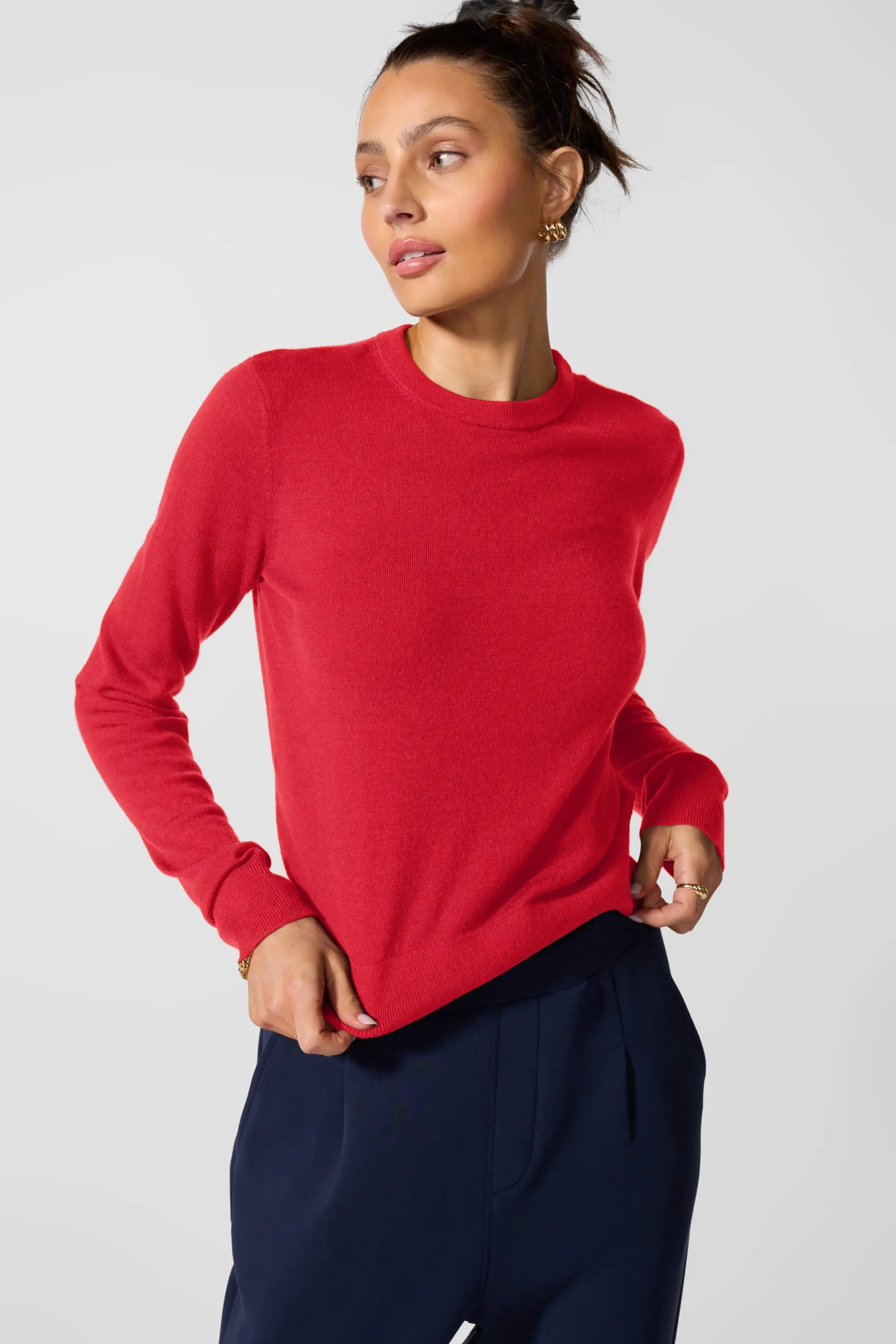 Merino Crew Neck - Tomato Puree