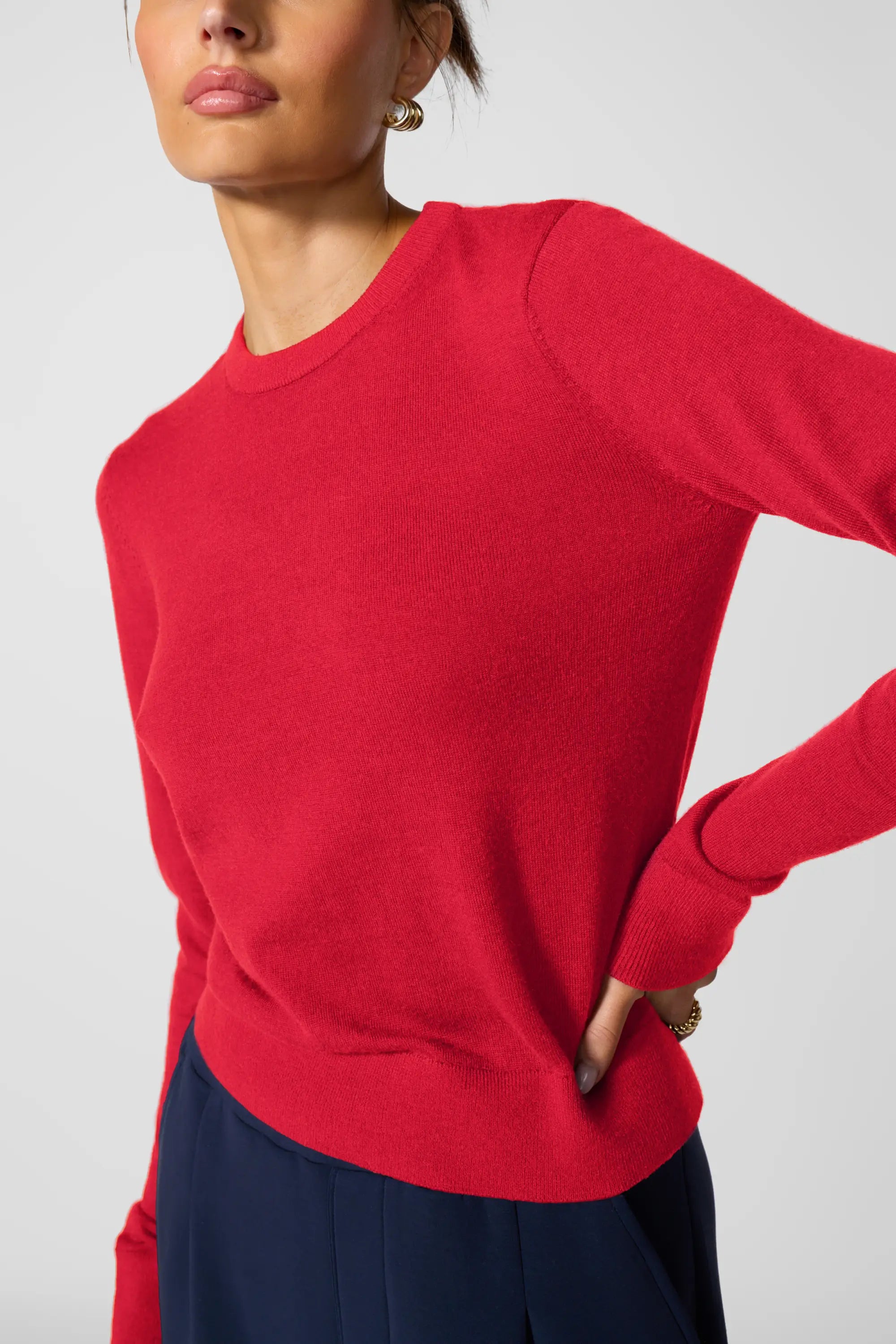 Merino Crew Neck - Tomato Puree