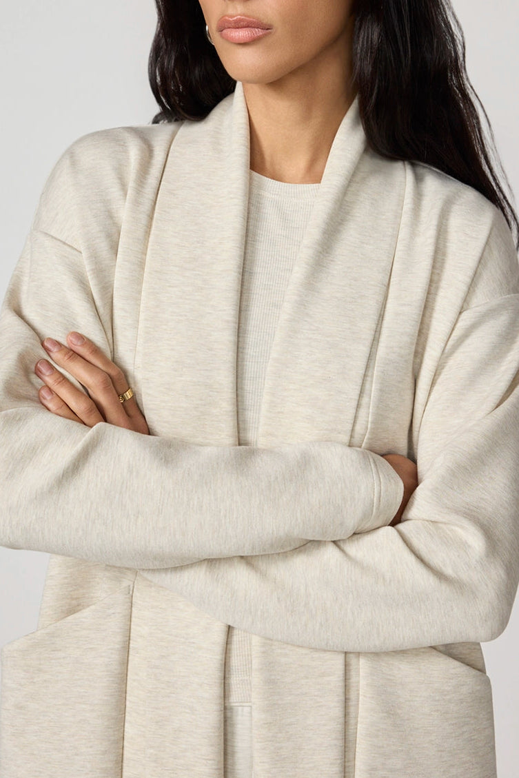 Dreamweave™ Long Cardigan - Htr Brown Rice